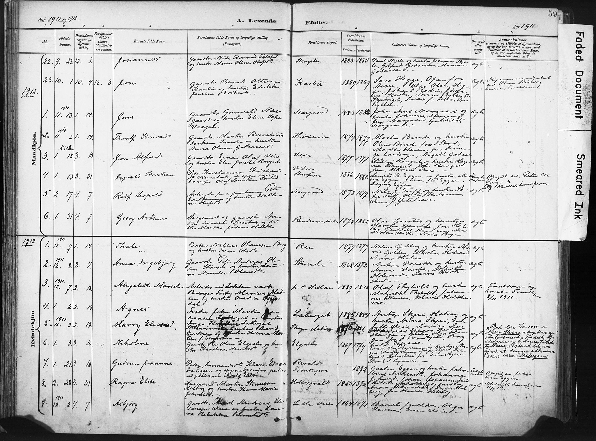 Ministerialprotokoller, klokkerbøker og fødselsregistre - Nord-Trøndelag, AV/SAT-A-1458/717/L0162: Parish register (official) no. 717A12, 1898-1923, p. 59