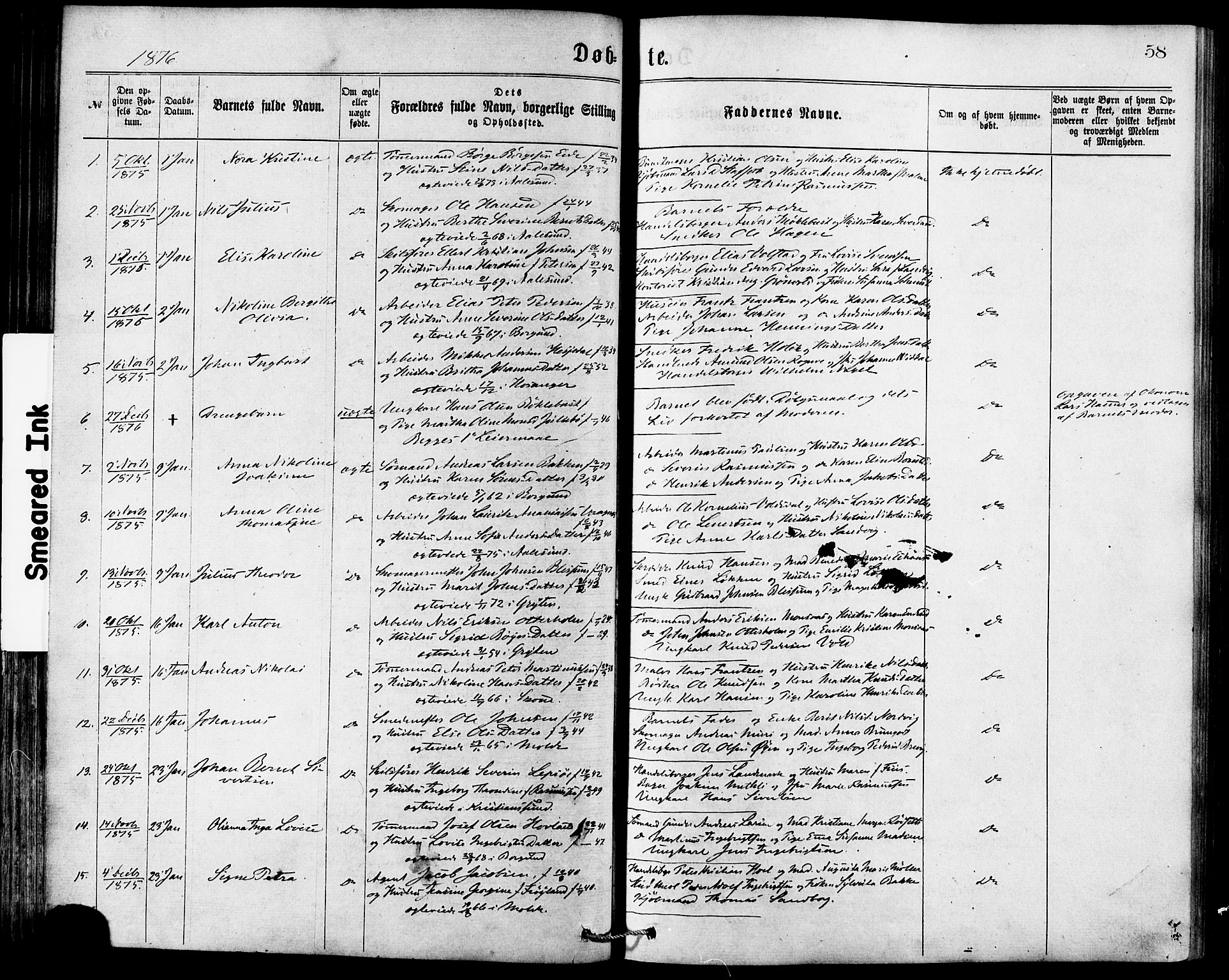 Ministerialprotokoller, klokkerbøker og fødselsregistre - Møre og Romsdal, SAT/A-1454/529/L0453: Parish register (official) no. 529A03, 1872-1877, p. 58