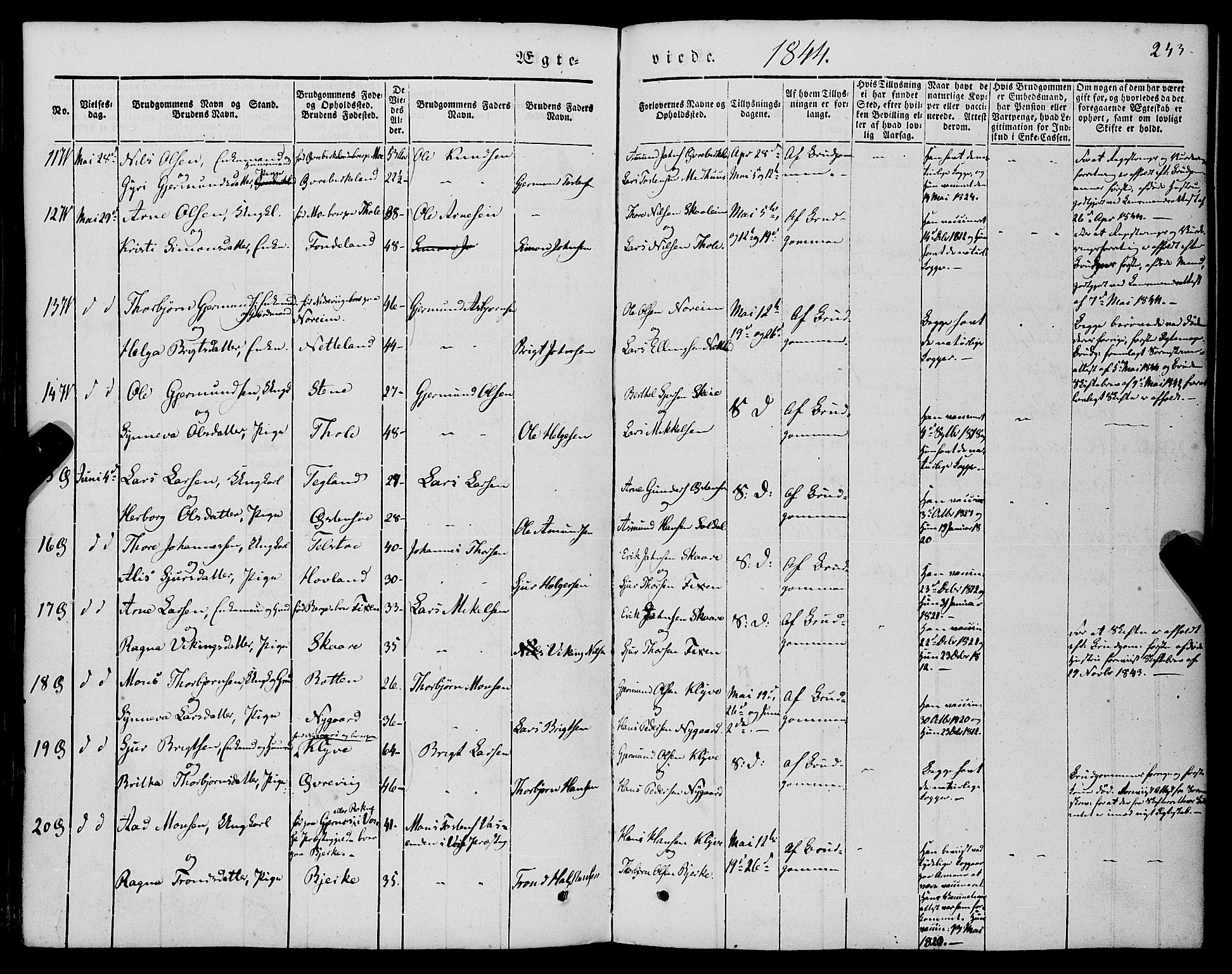 Kvam sokneprestembete, AV/SAB-A-76201/H/Haa: Parish register (official) no. A 8, 1844-1863, p. 243