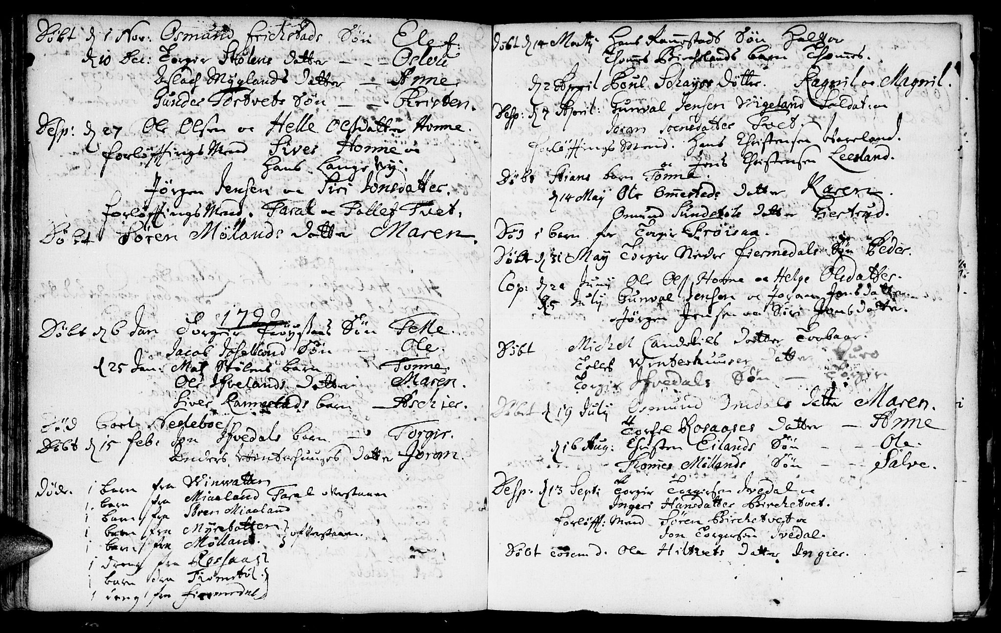 Evje sokneprestkontor, AV/SAK-1111-0008/F/Fa/Fac/L0001: Parish register (official) no. A 1, 1705-1764, p. 92-93