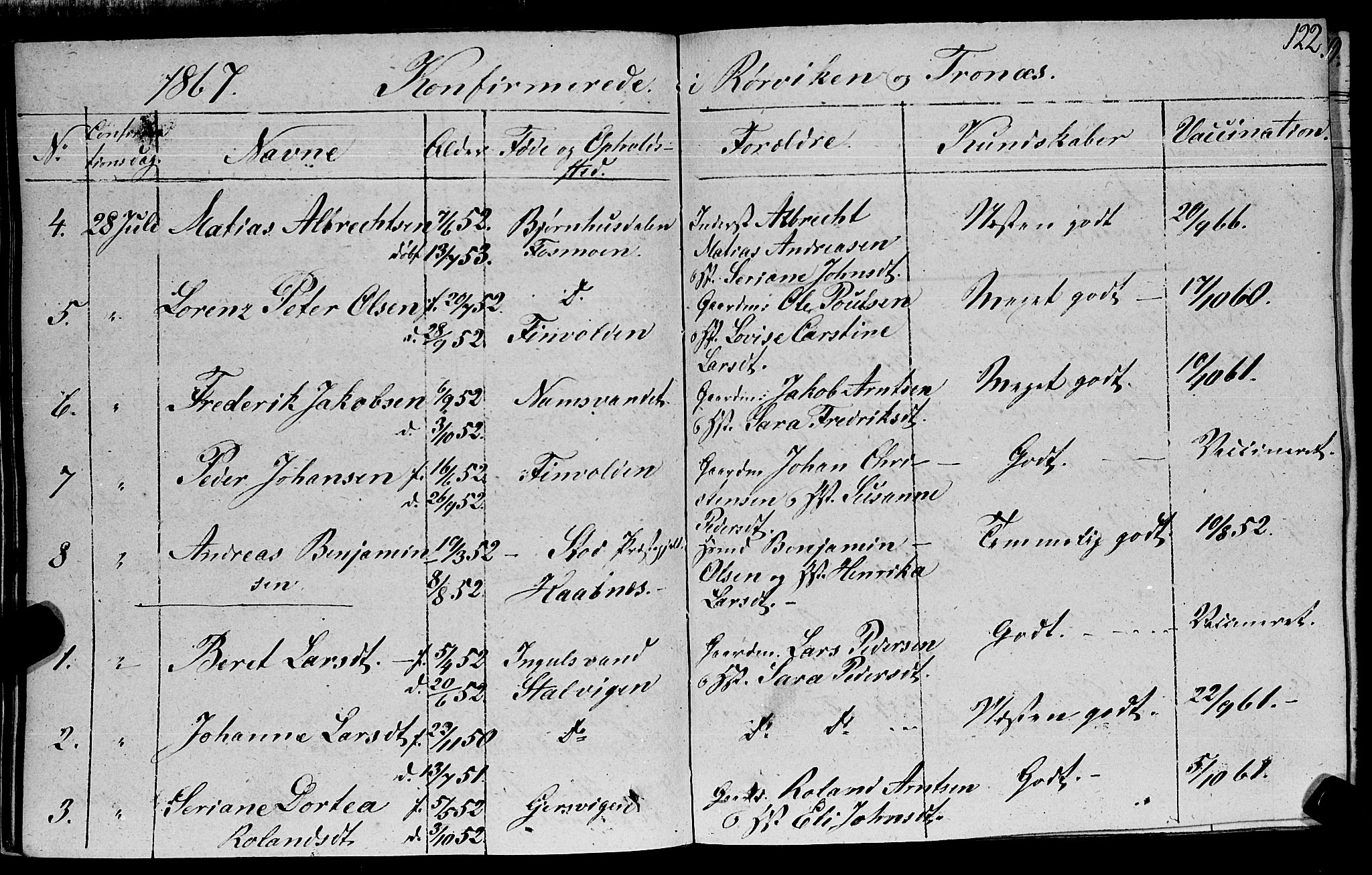 Ministerialprotokoller, klokkerbøker og fødselsregistre - Nord-Trøndelag, SAT/A-1458/762/L0538: Parish register (official) no. 762A02 /1, 1833-1879, p. 122