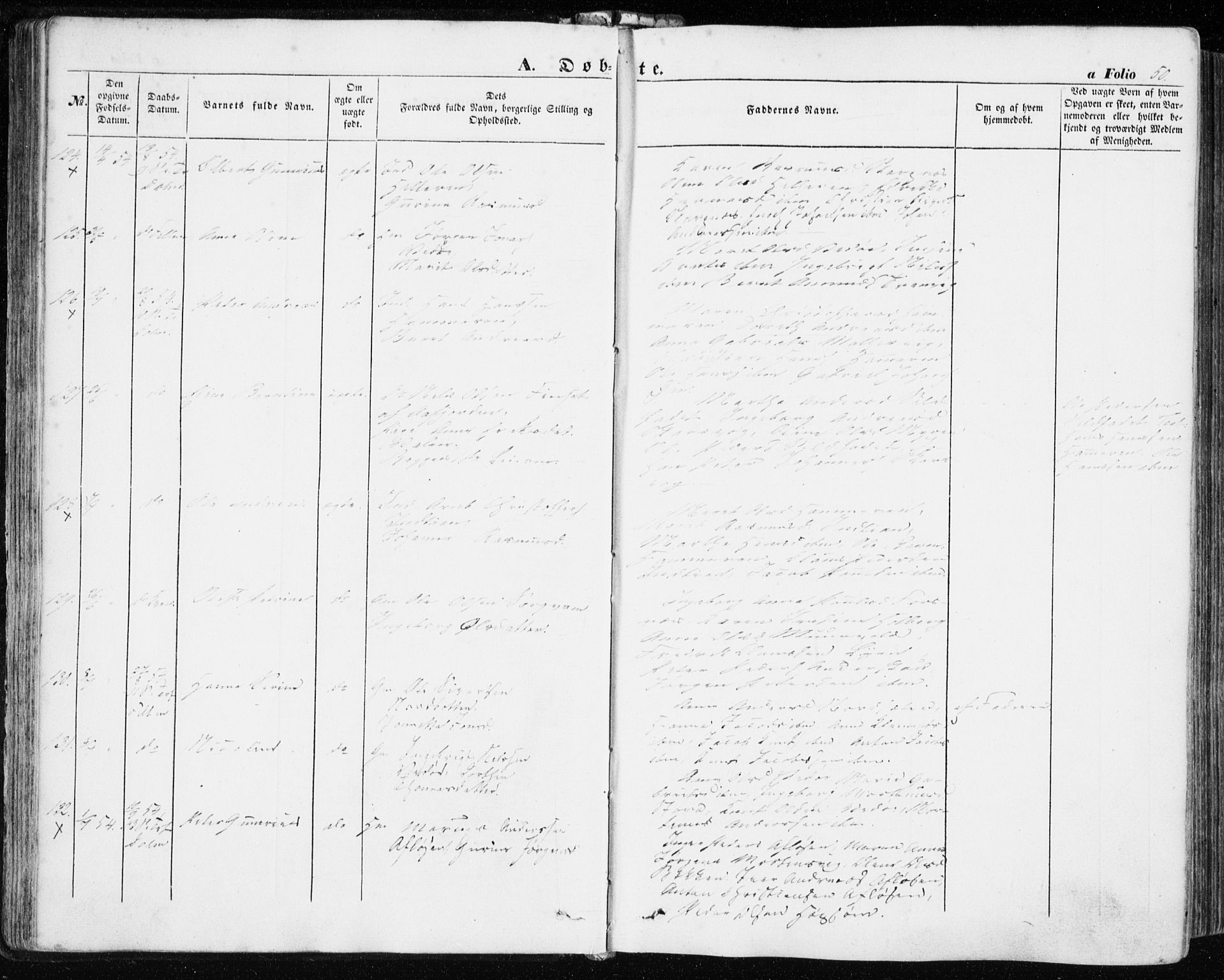 Ministerialprotokoller, klokkerbøker og fødselsregistre - Sør-Trøndelag, AV/SAT-A-1456/634/L0530: Parish register (official) no. 634A06, 1852-1860, p. 50