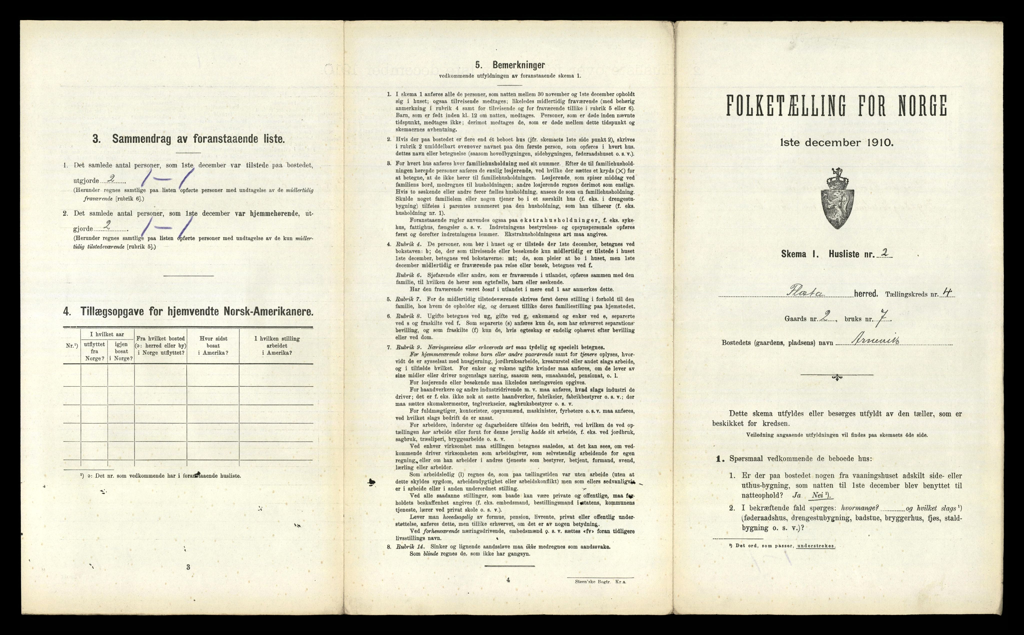 RA, 1910 census for Flosta, 1910, p. 621