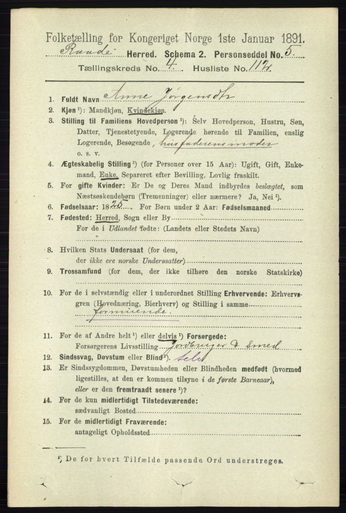 RA, 1891 census for 0135 Råde, 1891, p. 2507