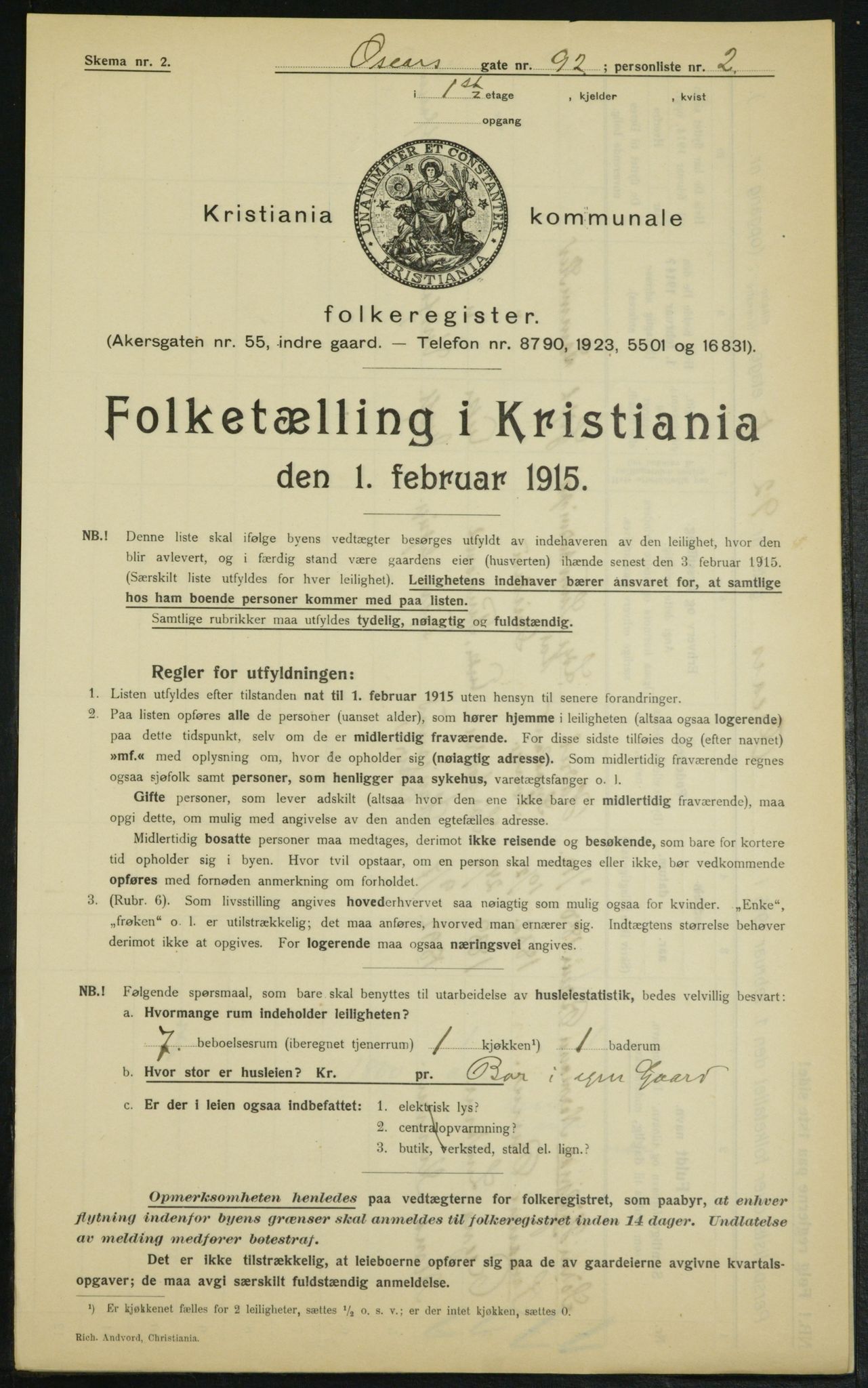 OBA, Municipal Census 1915 for Kristiania, 1915, p. 76410