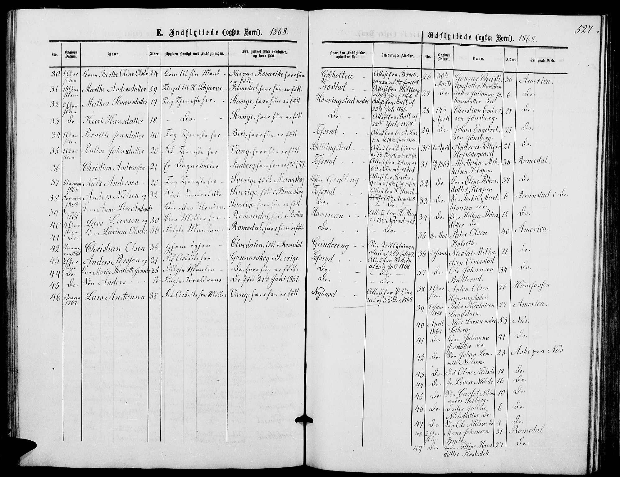 Løten prestekontor, SAH/PREST-022/L/La/L0004: Parish register (copy) no. 4, 1863-1877, p. 527