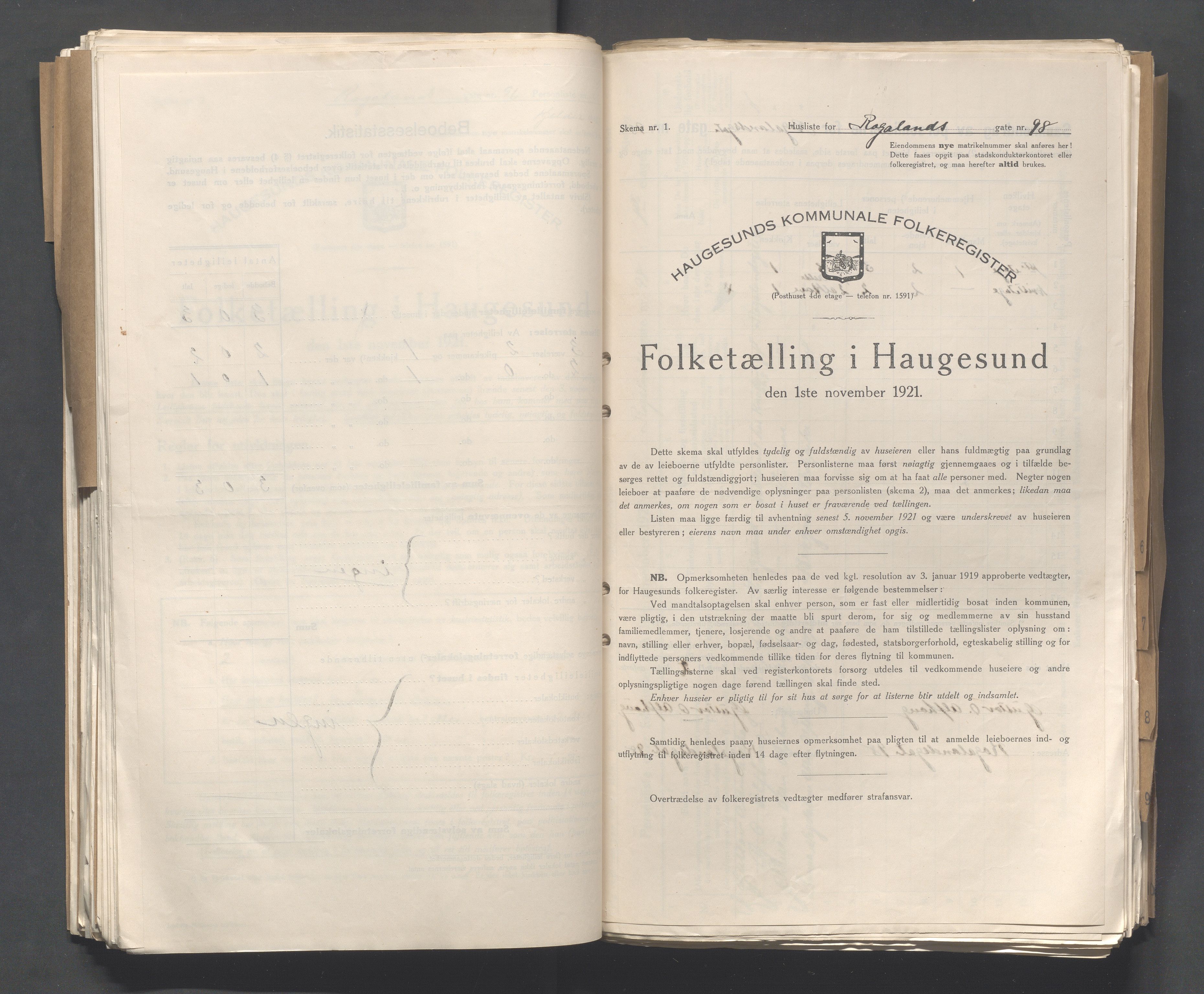 IKAR, Local census 1.11.1921 for Haugesund, 1921, p. 3314