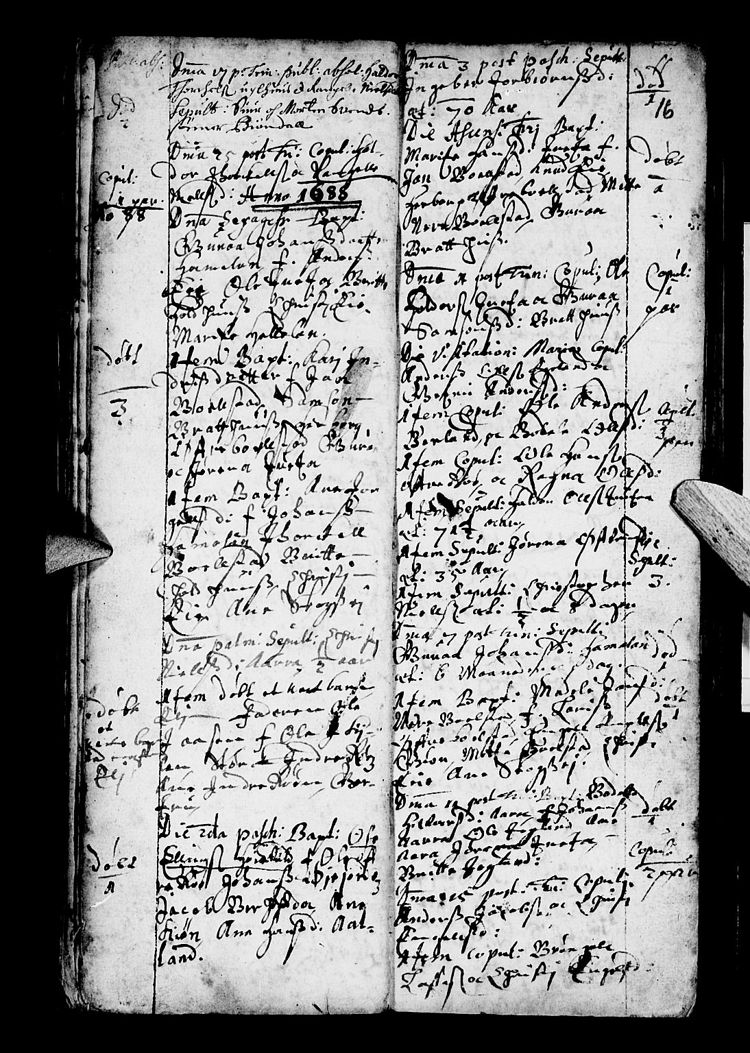 Os sokneprestembete, SAB/A-99929: Parish register (official) no. A 3, 1669-1760, p. 16