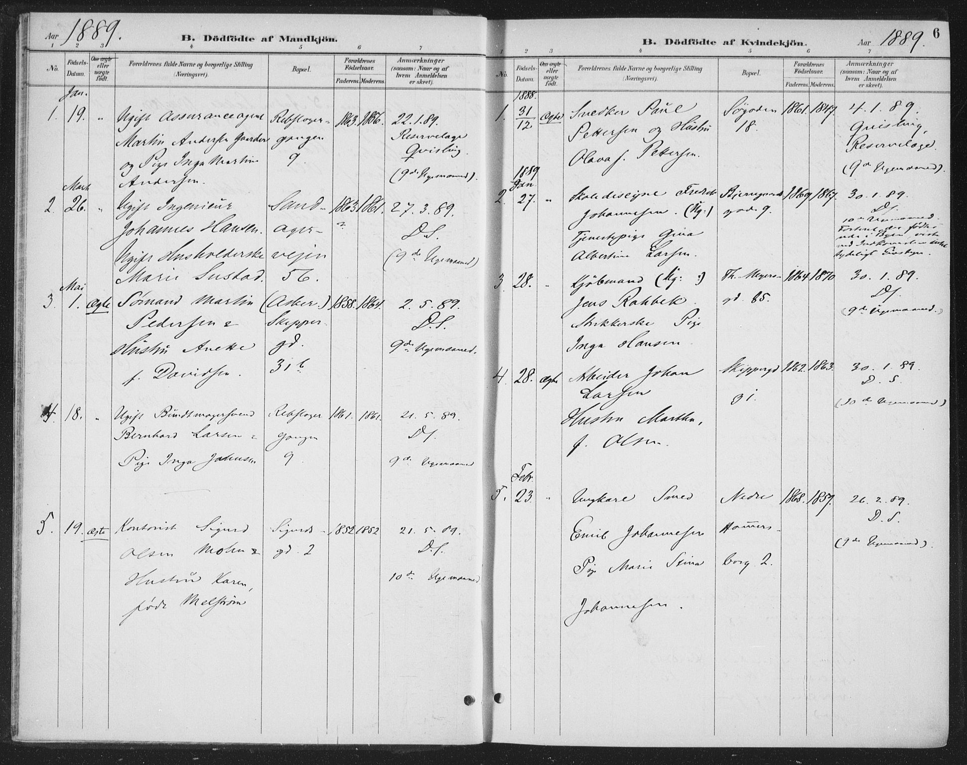 Rikshospitalet prestekontor Kirkebøker, AV/SAO-A-10309b/F/L0010: Parish register (official) no. 10, 1888-1912, p. 6