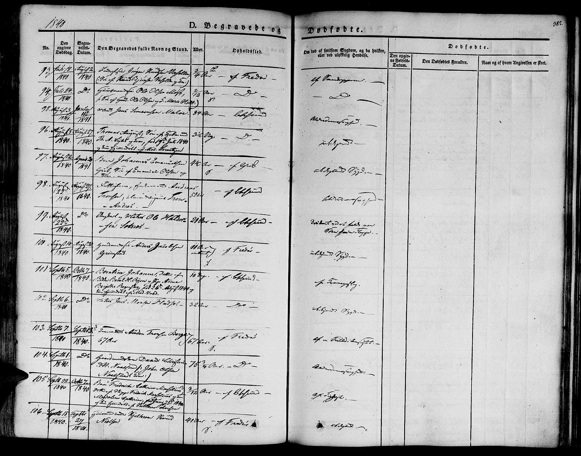 Ministerialprotokoller, klokkerbøker og fødselsregistre - Møre og Romsdal, AV/SAT-A-1454/572/L0843: Parish register (official) no. 572A06, 1832-1842, p. 382