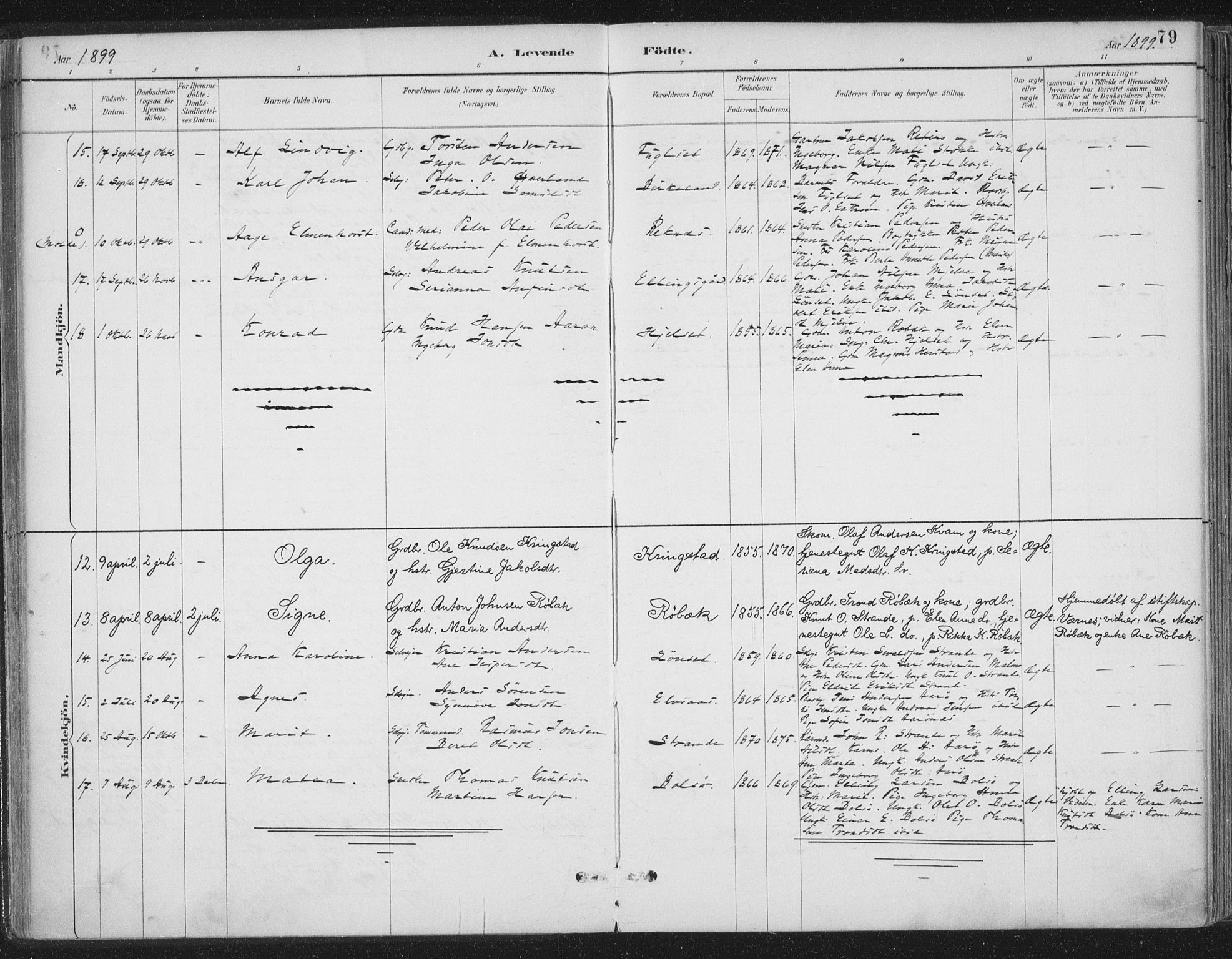 Ministerialprotokoller, klokkerbøker og fødselsregistre - Møre og Romsdal, AV/SAT-A-1454/555/L0658: Parish register (official) no. 555A09, 1887-1917, p. 79