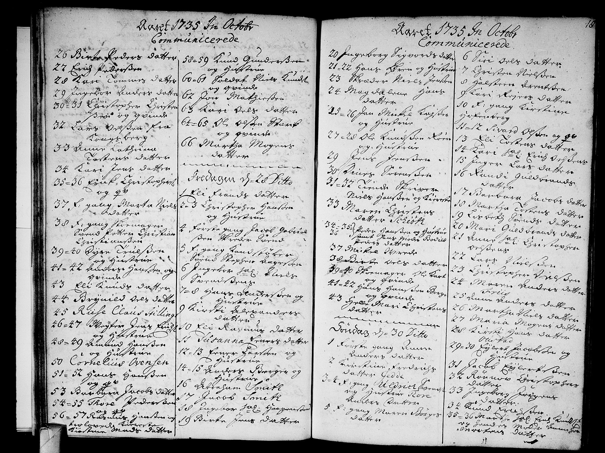 Strømsø kirkebøker, AV/SAKO-A-246/F/Fa/L0005: Parish register (official) no. I 5, 1734-1739, p. 18