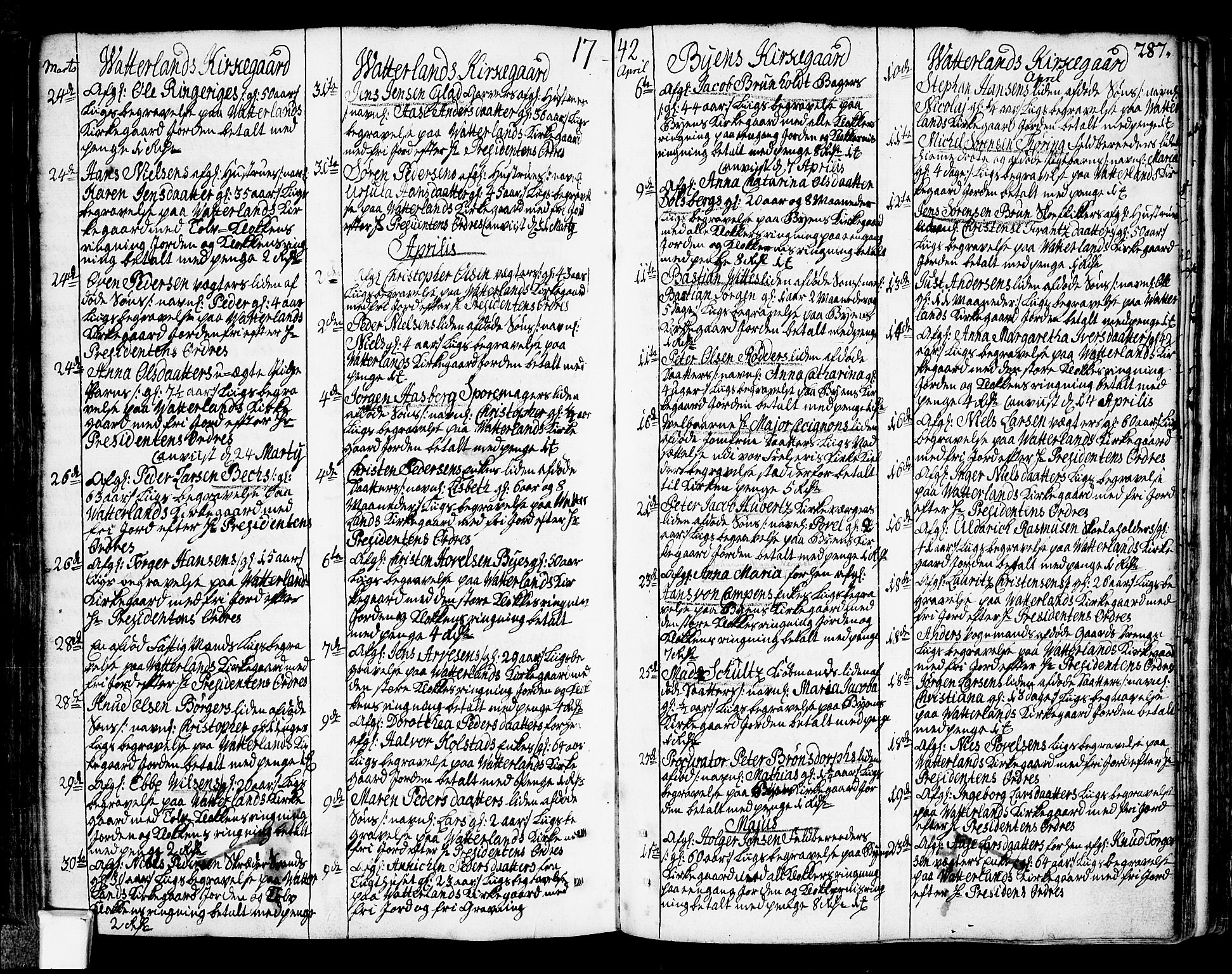 Oslo domkirke Kirkebøker, SAO/A-10752/F/Fa/L0003: Parish register (official) no. 3, 1731-1743, p. 287