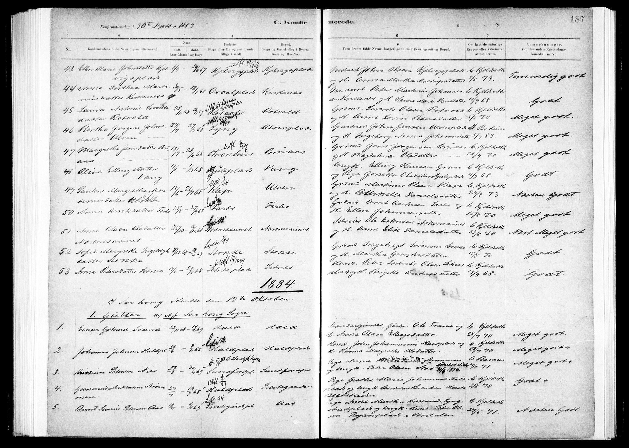 Ministerialprotokoller, klokkerbøker og fødselsregistre - Nord-Trøndelag, SAT/A-1458/730/L0285: Parish register (official) no. 730A10, 1879-1914, p. 187