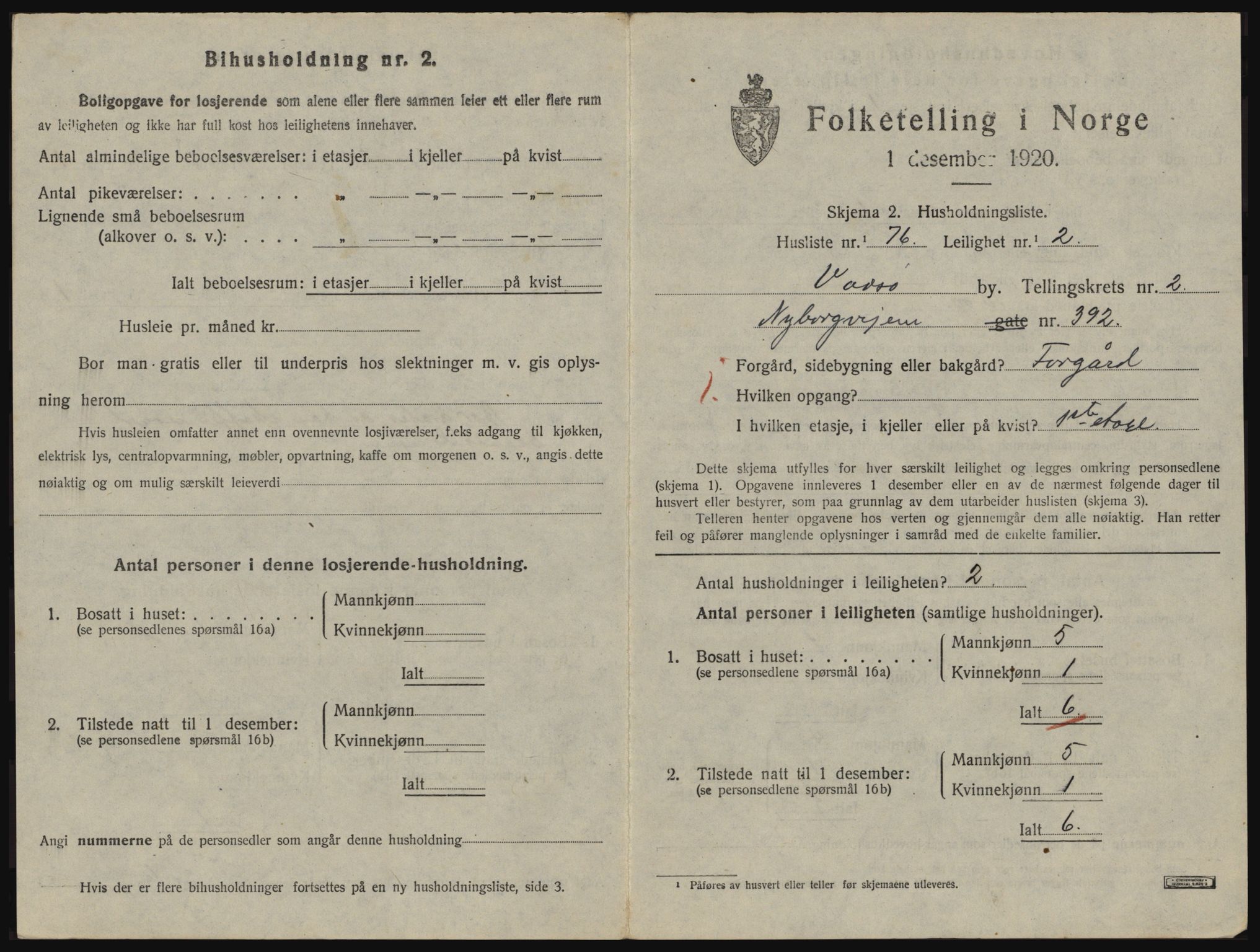 SATØ, 1920 census for Vadsø, 1920, p. 1186