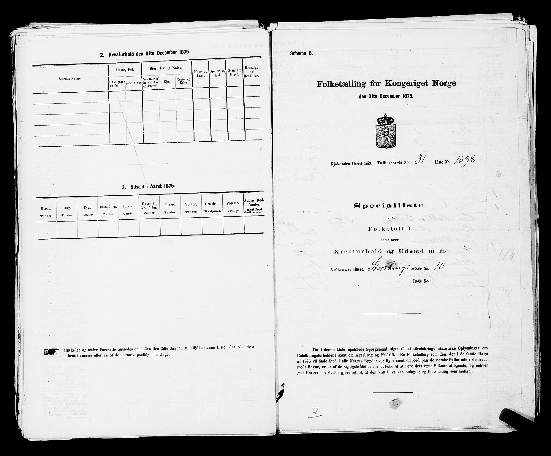 RA, 1875 census for 0301 Kristiania, 1875, p. 4946