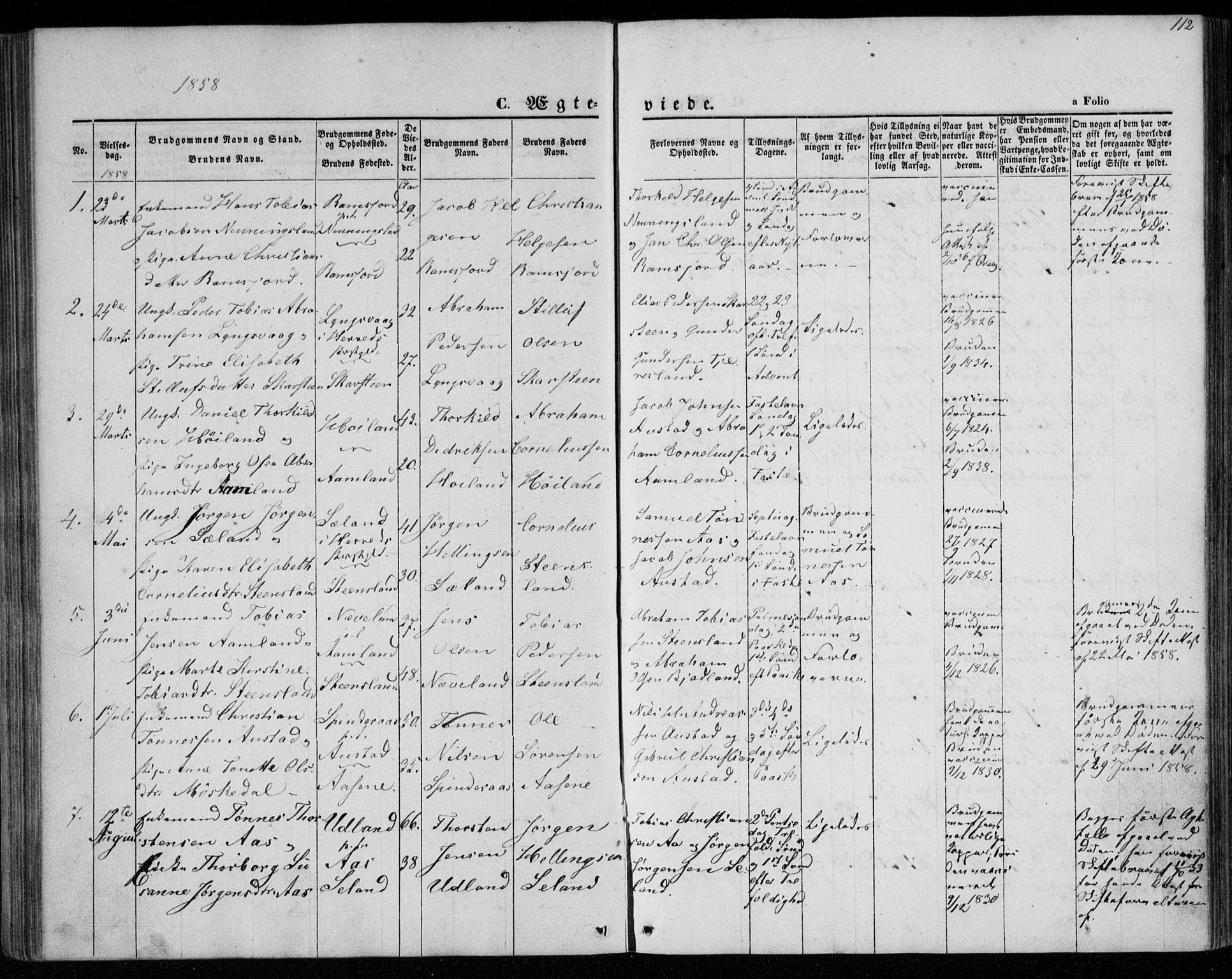 Lyngdal sokneprestkontor, AV/SAK-1111-0029/F/Fa/Faa/L0002: Parish register (official) no. A 2, 1858-1870, p. 112