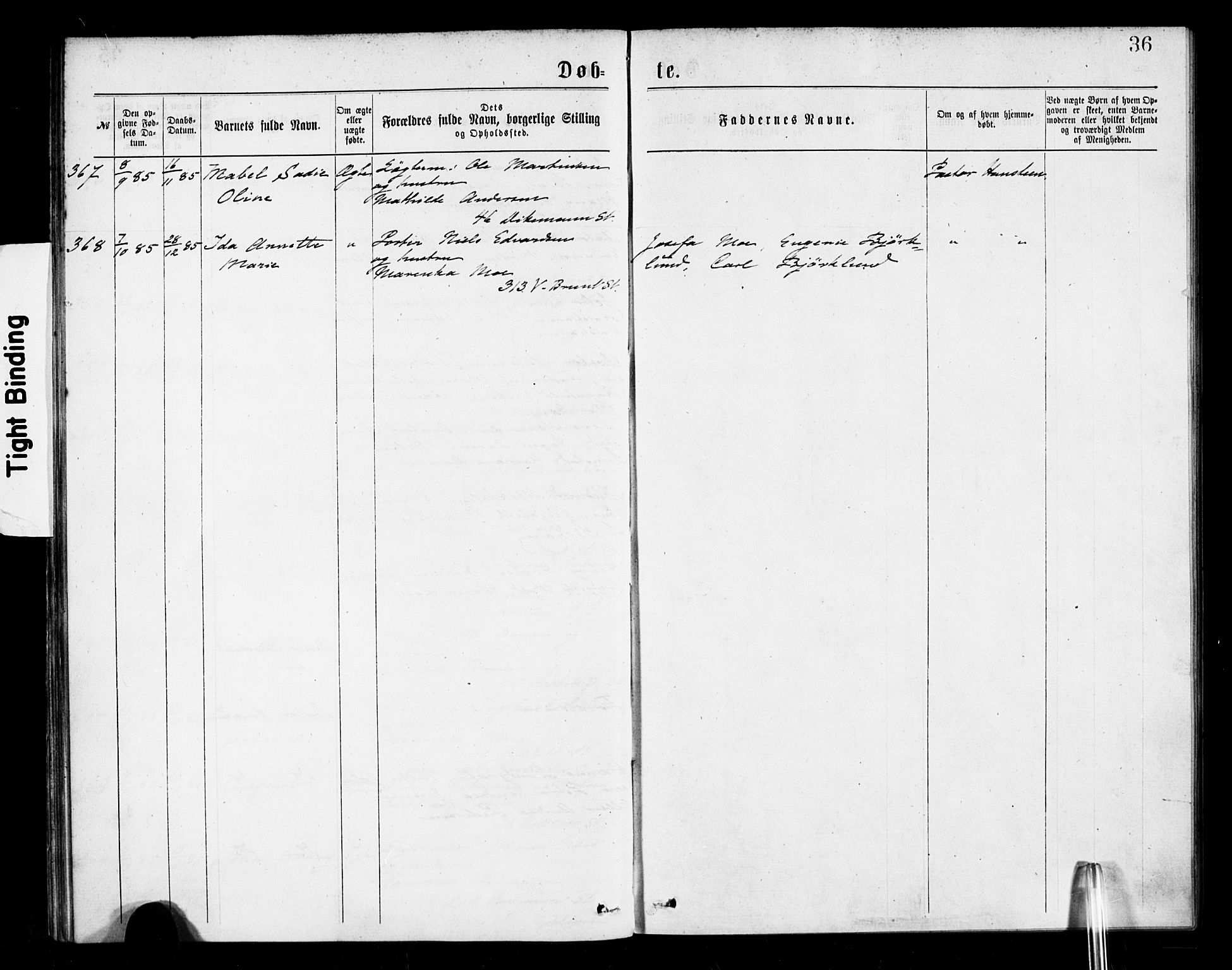 Den norske sjømannsmisjon i utlandet/New York, SAB/SAB/PA-0110/H/Ha/L0001: Parish register (official) no. A 1, 1878-1885, p. 36