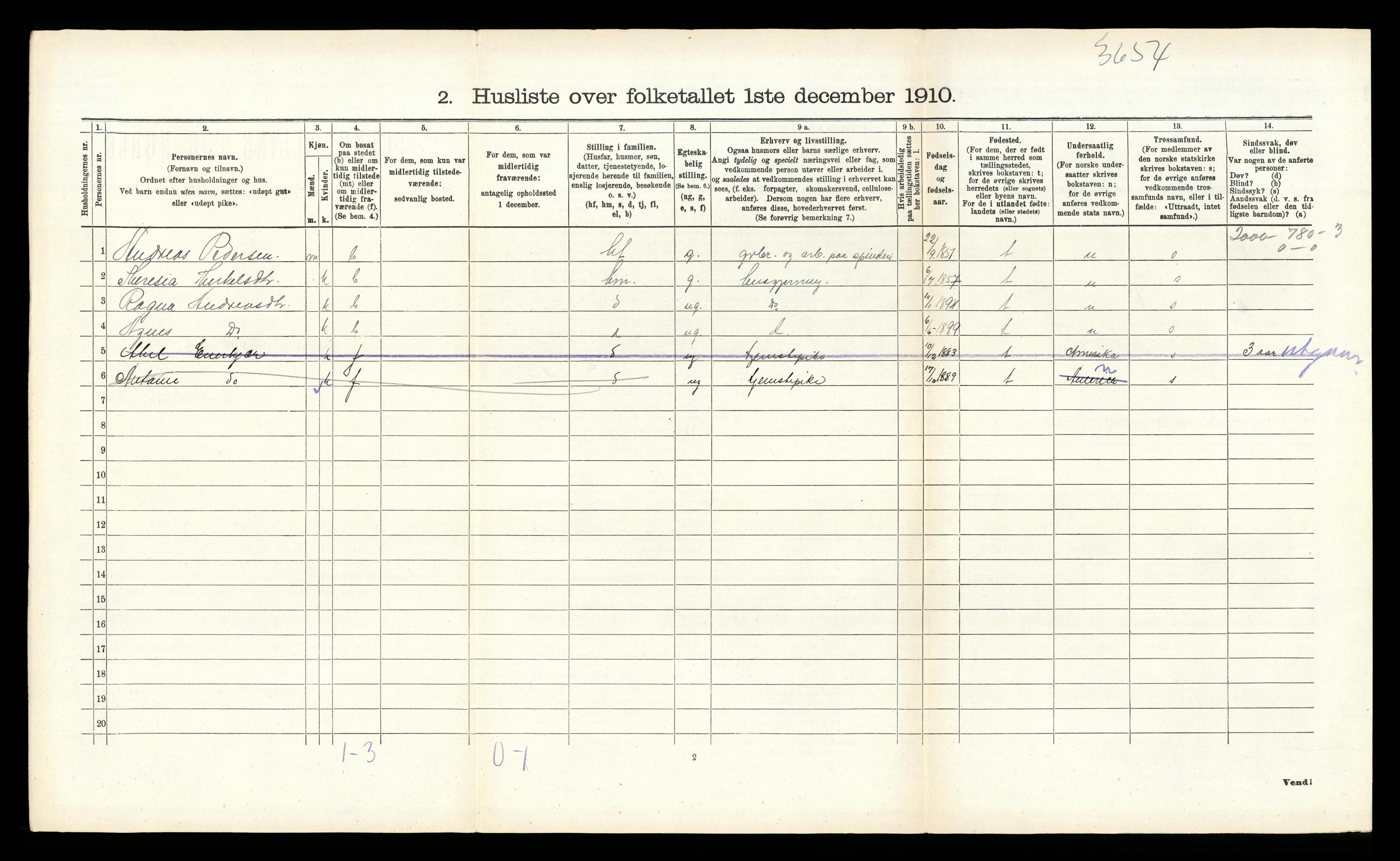 RA, 1910 census for Øyestad, 1910, p. 1431