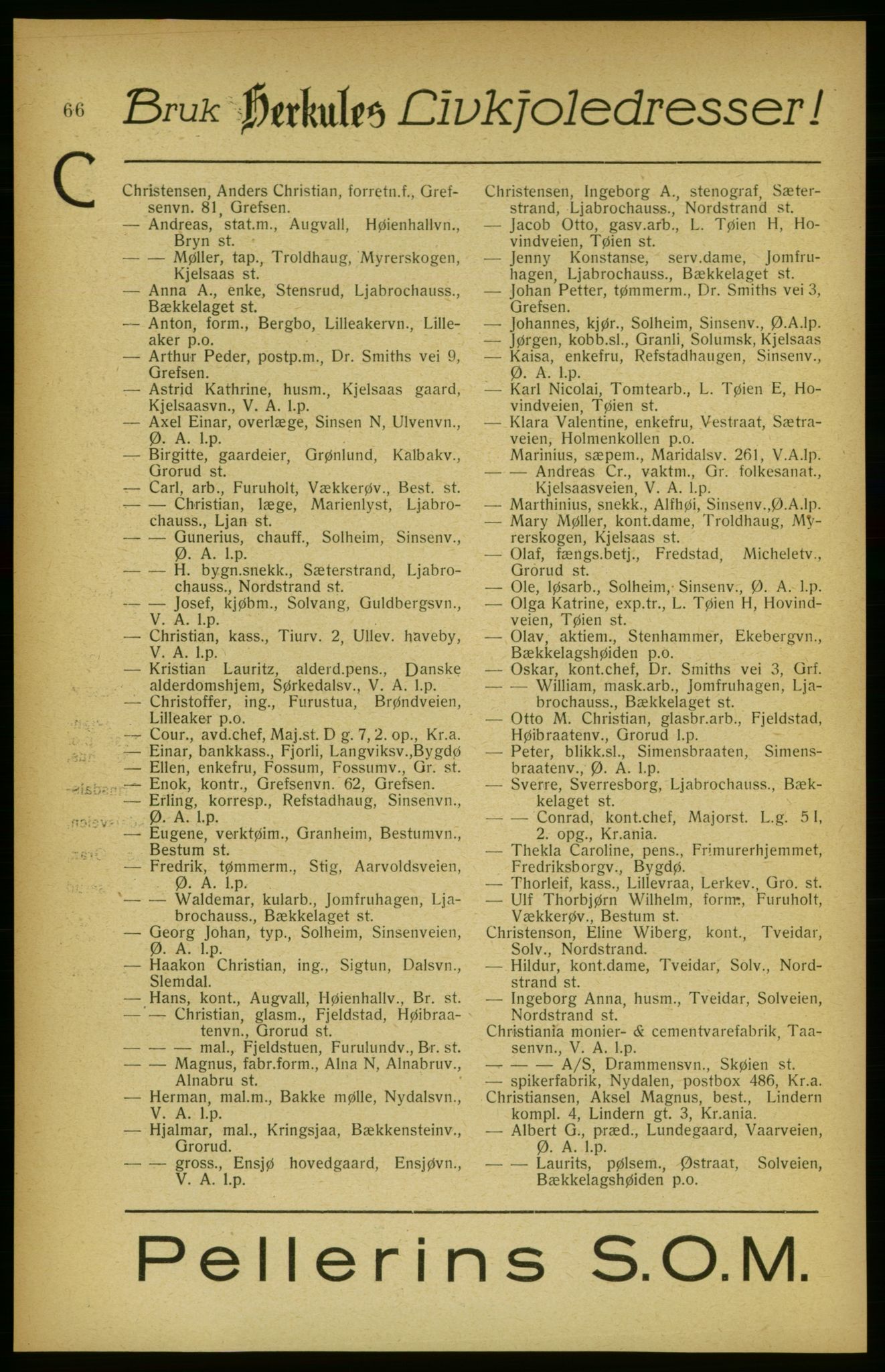 Aker adressebok/adressekalender, PUBL/001/A/002: Akers adressekalender, 1922, p. 66