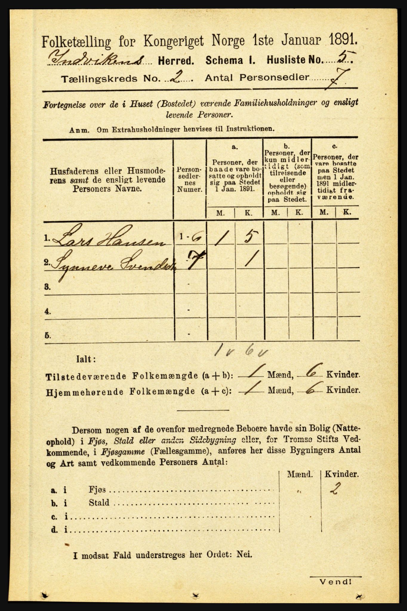 RA, 1891 census for 1447 Innvik, 1891, p. 548