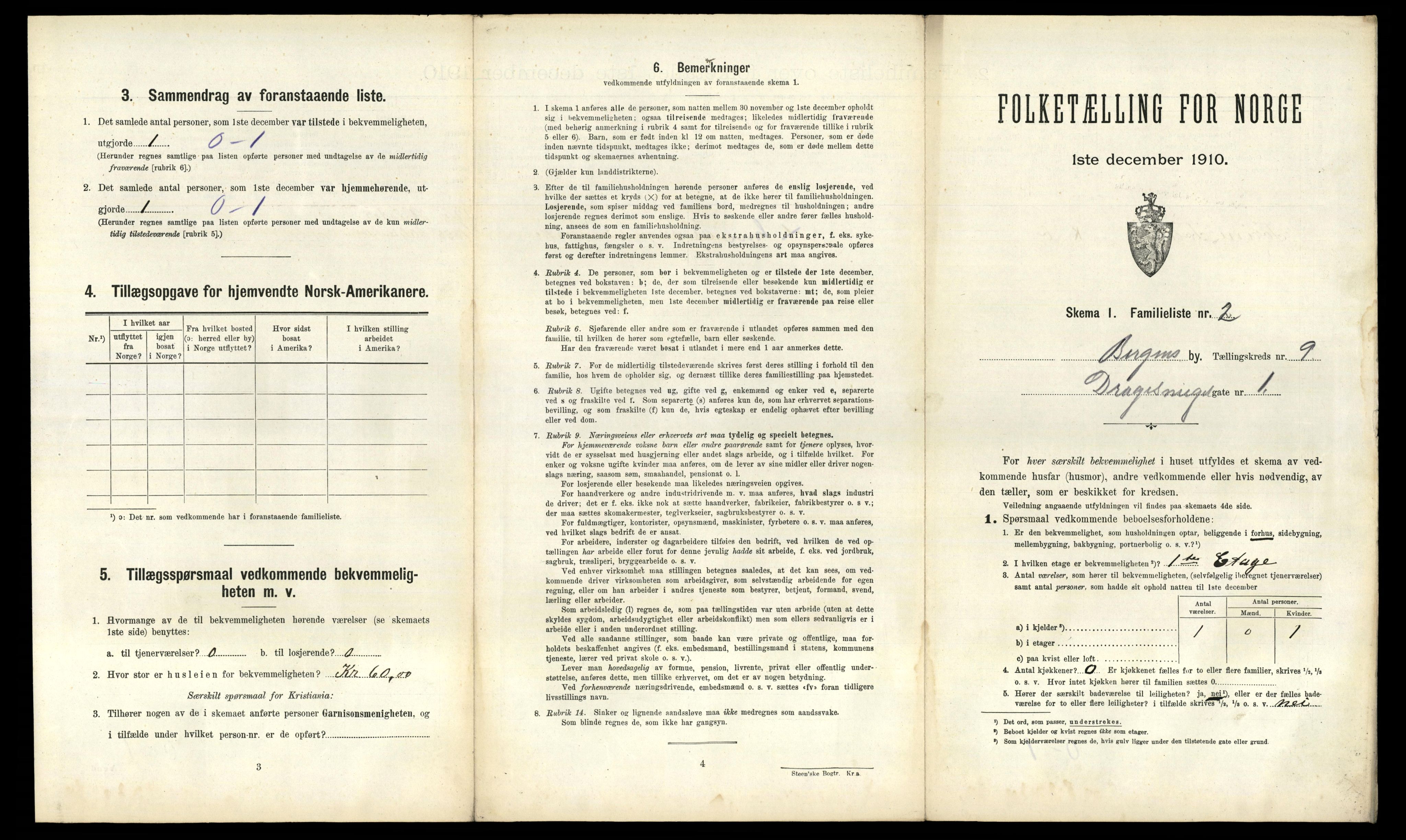 RA, 1910 census for Bergen, 1910, p. 2889