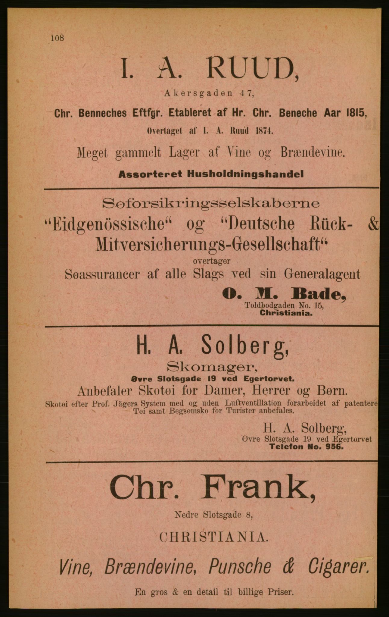 Kristiania/Oslo adressebok, PUBL/-, 1889, p. 108