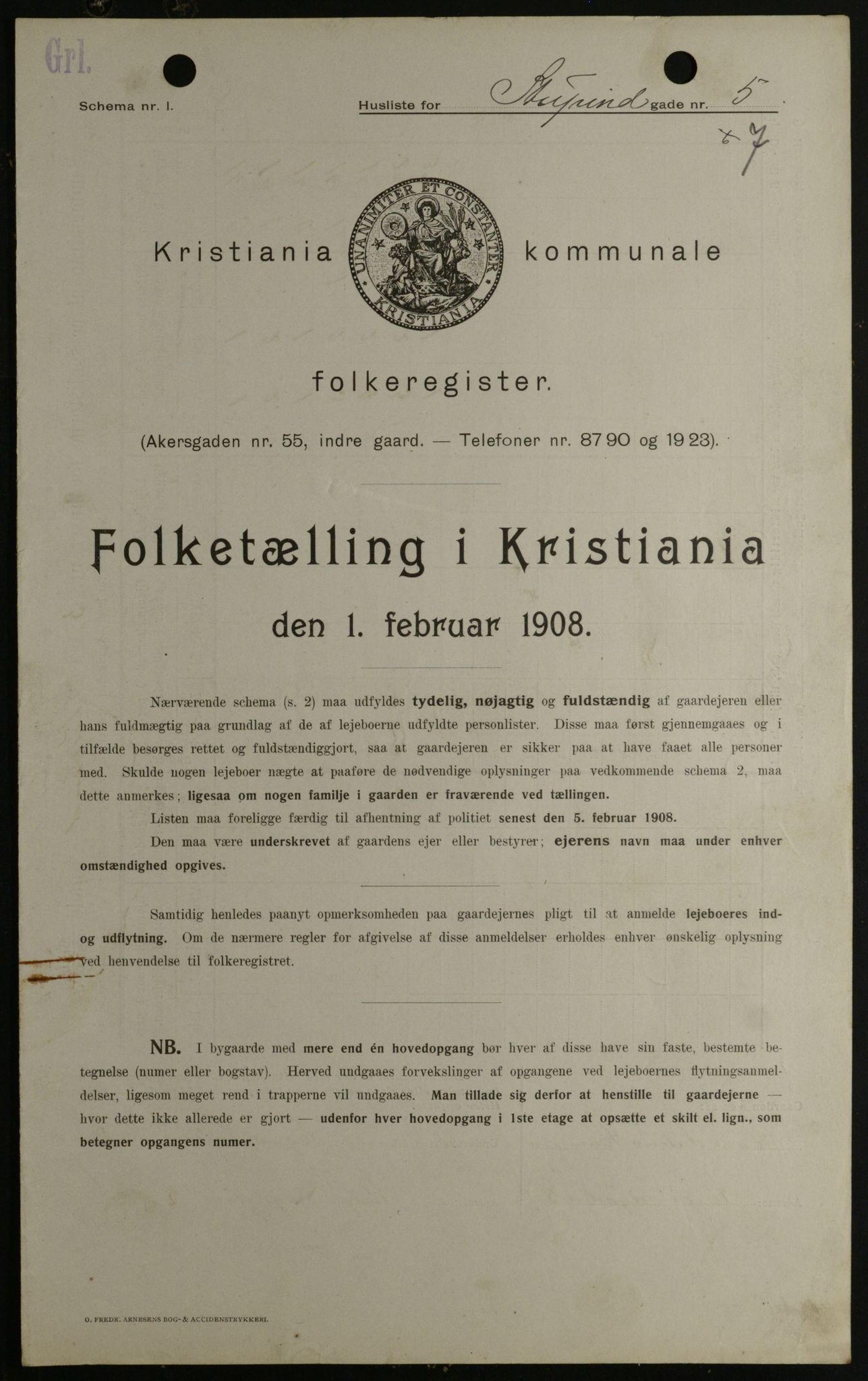 OBA, Municipal Census 1908 for Kristiania, 1908, p. 94026