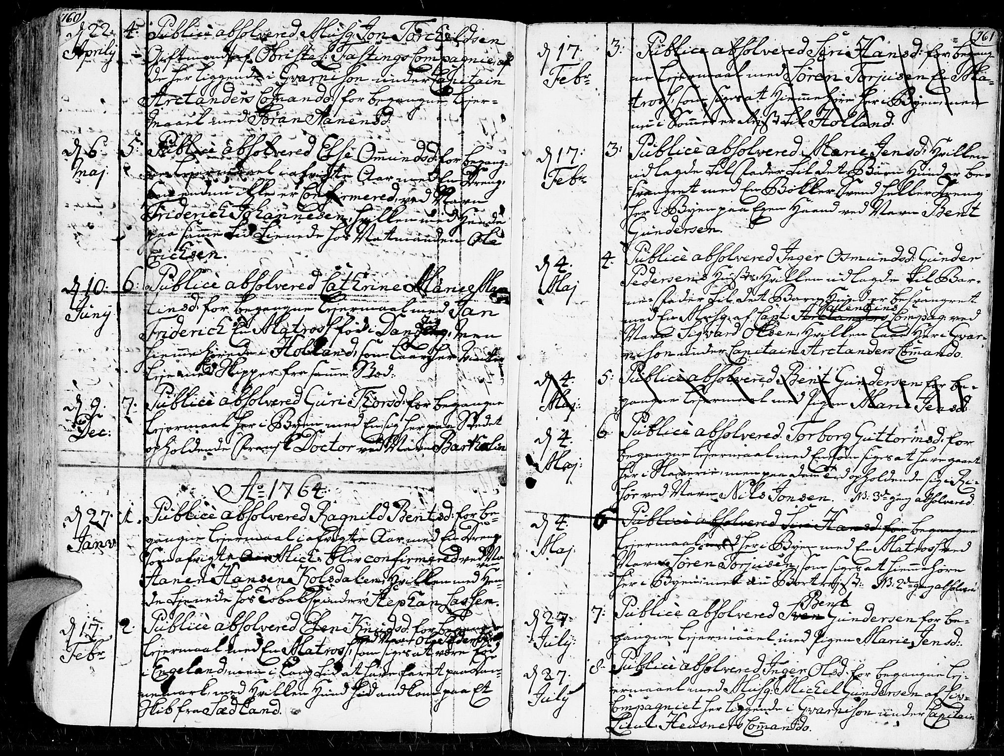 Kristiansand domprosti, AV/SAK-1112-0006/F/Fa/L0001: Parish register (official) no. A 1, 1734-1793, p. 760-761