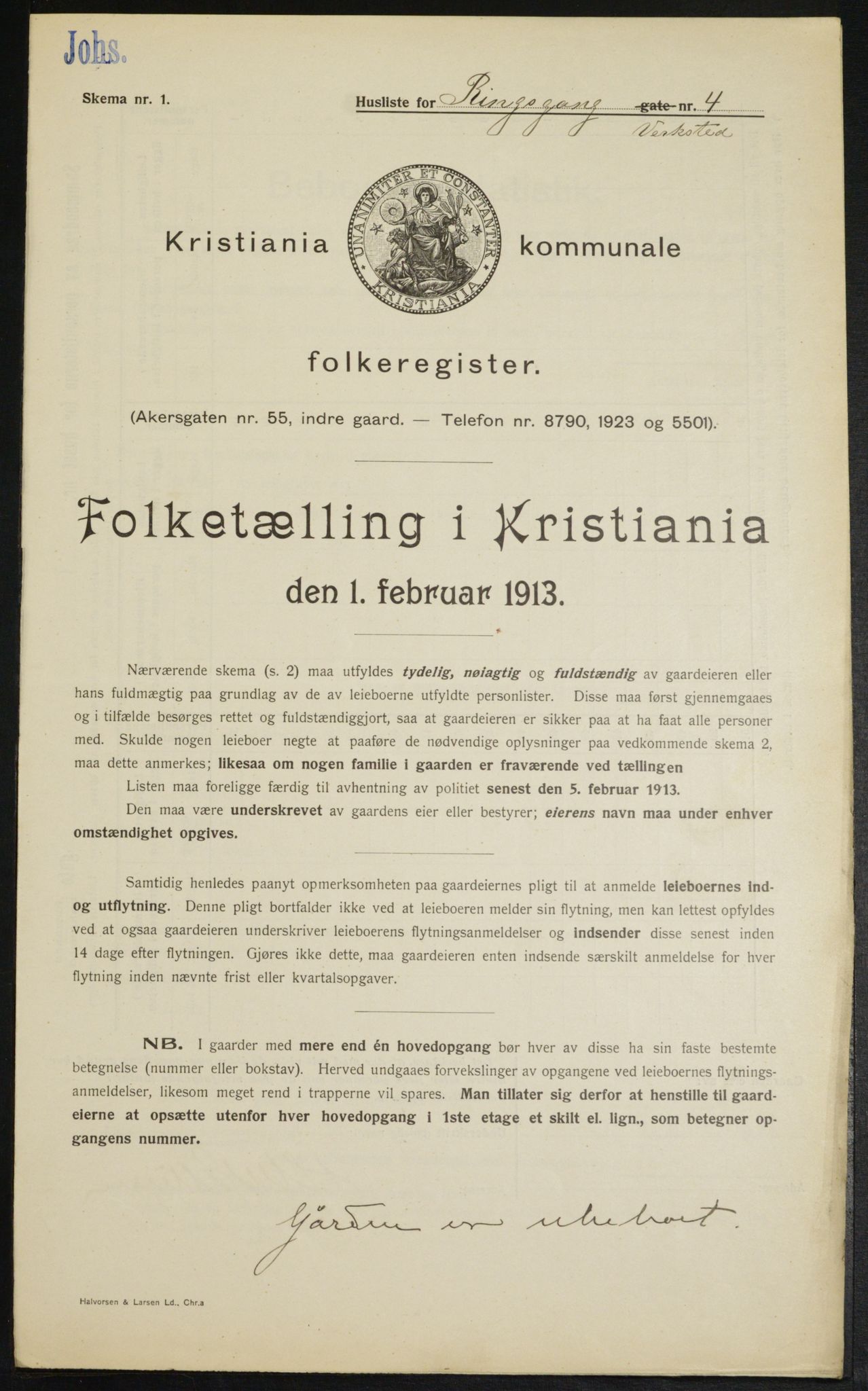 OBA, Municipal Census 1913 for Kristiania, 1913, p. 83197