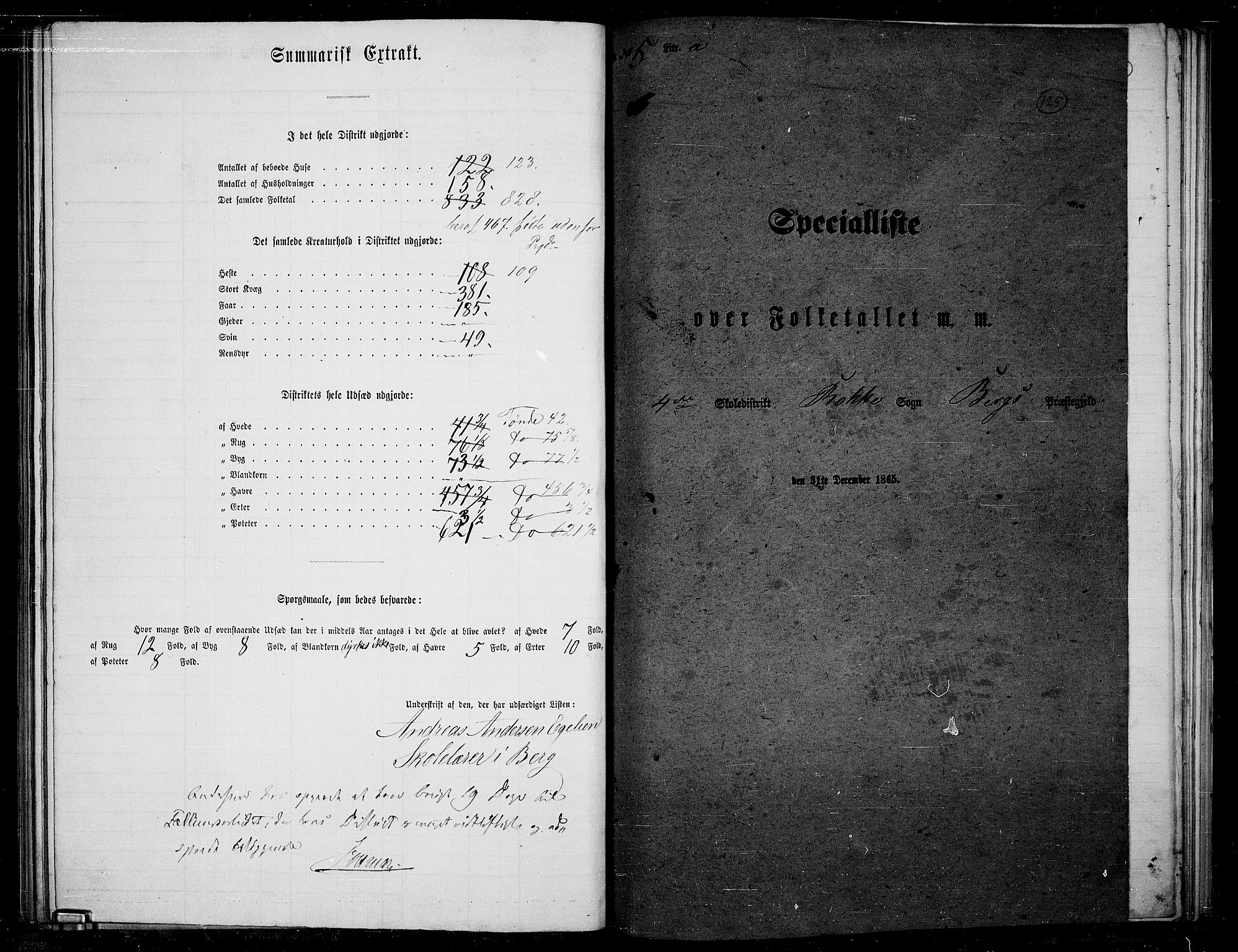 RA, 1865 census for Berg, 1865, p. 108