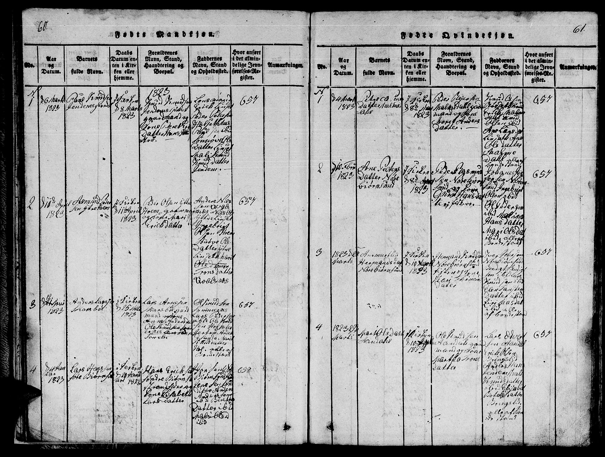 Ministerialprotokoller, klokkerbøker og fødselsregistre - Møre og Romsdal, AV/SAT-A-1454/565/L0752: Parish register (copy) no. 565C01, 1817-1844, p. 60-61