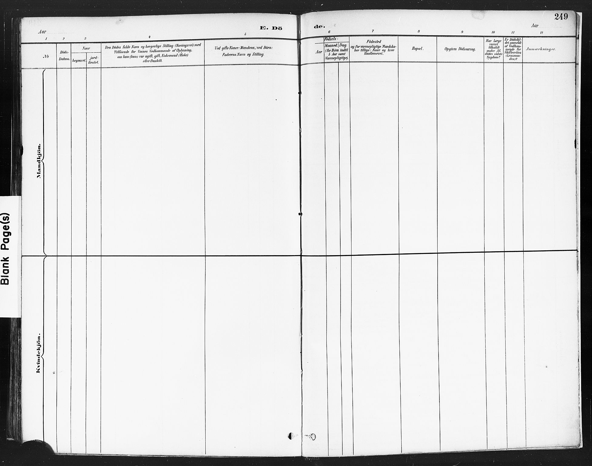 Eidsvoll prestekontor Kirkebøker, AV/SAO-A-10888/F/Fa/L0004: Parish register (official) no. I 4, 1891-1900, p. 249