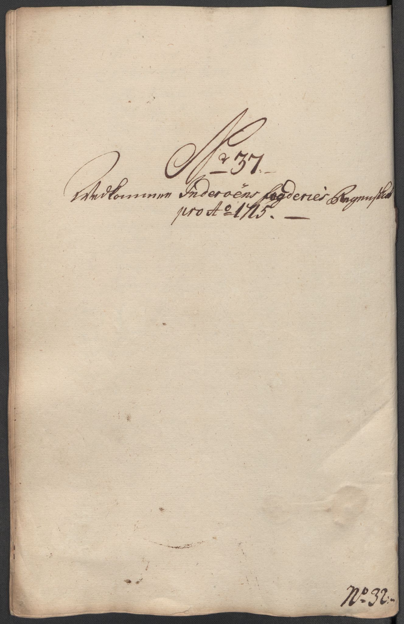 Rentekammeret inntil 1814, Reviderte regnskaper, Fogderegnskap, RA/EA-4092/R63/L4323: Fogderegnskap Inderøy, 1715, p. 322