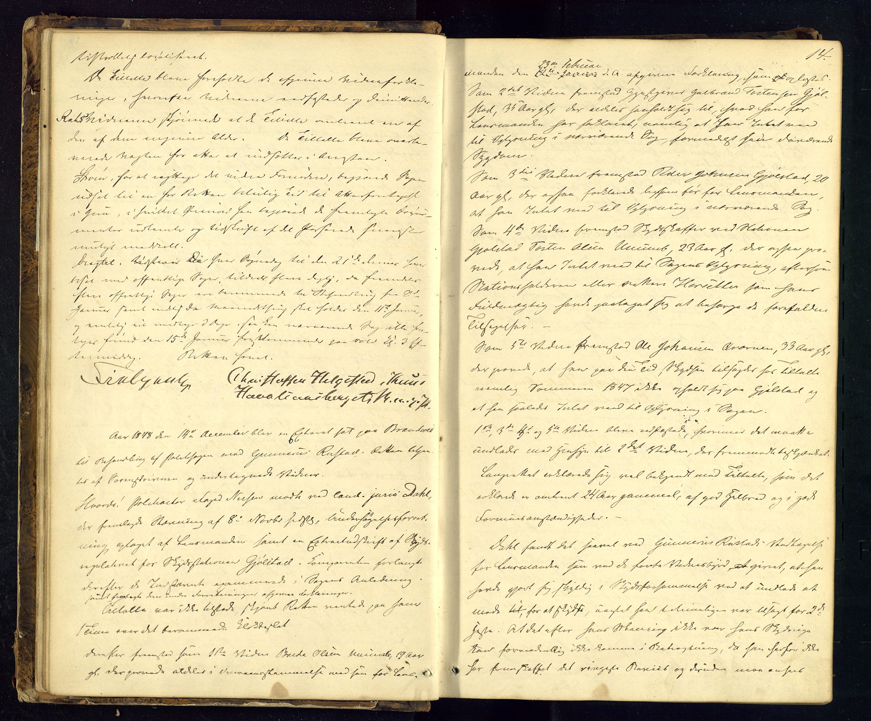Solør tingrett, AV/SAH-TING-008/G/Gc/Gca/L0003: Ekstrarettsprotokoll, 1848-1851, p. 14