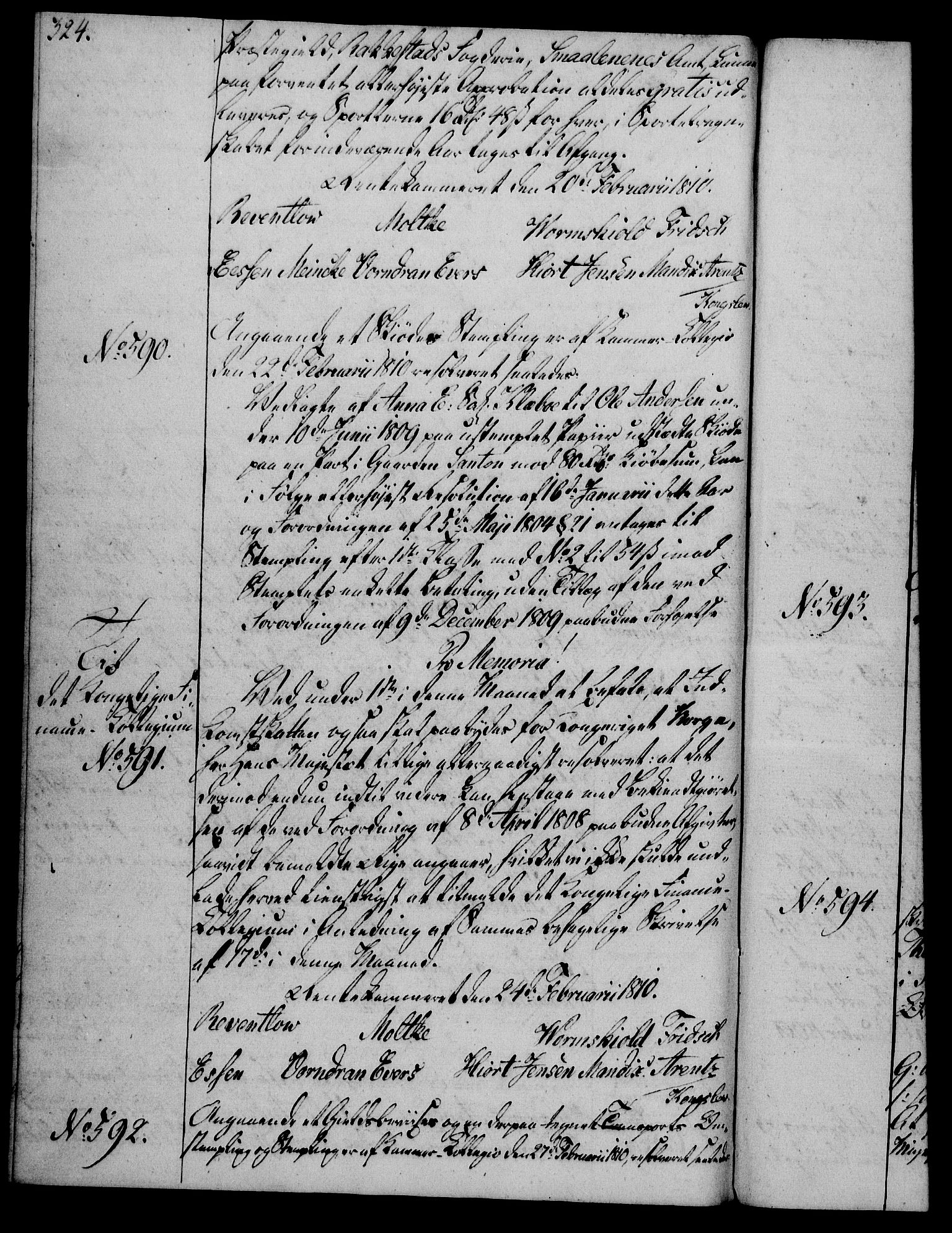 Rentekammeret, Kammerkanselliet, RA/EA-3111/G/Gg/Gga/L0019: Norsk ekspedisjonsprotokoll med register (merket RK 53.19), 1807-1810, p. 324