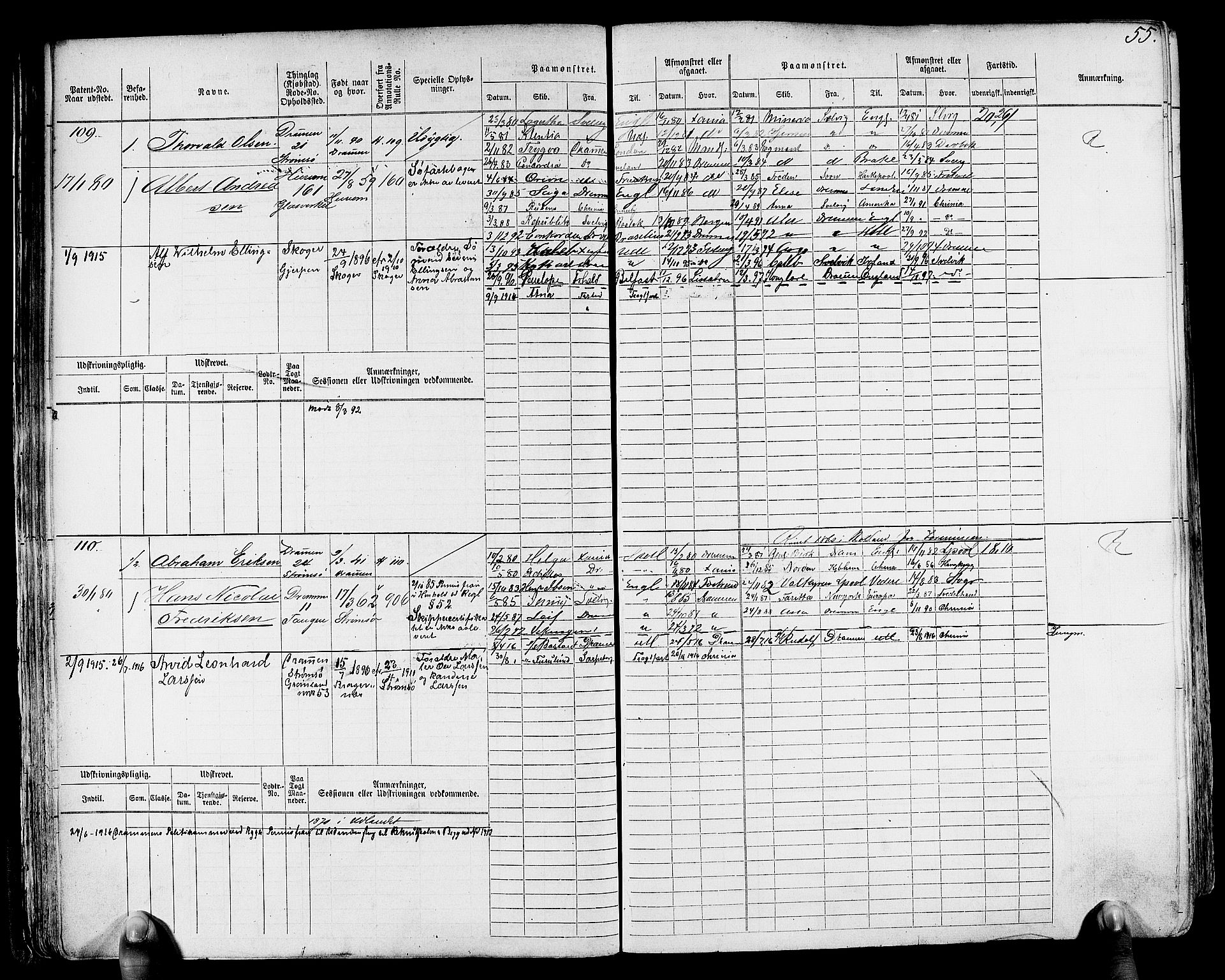 Drammen innrulleringsdistrikt, SAKO/A-781/F/Fc/L0001: Hovedrulle, 1868, p. 58