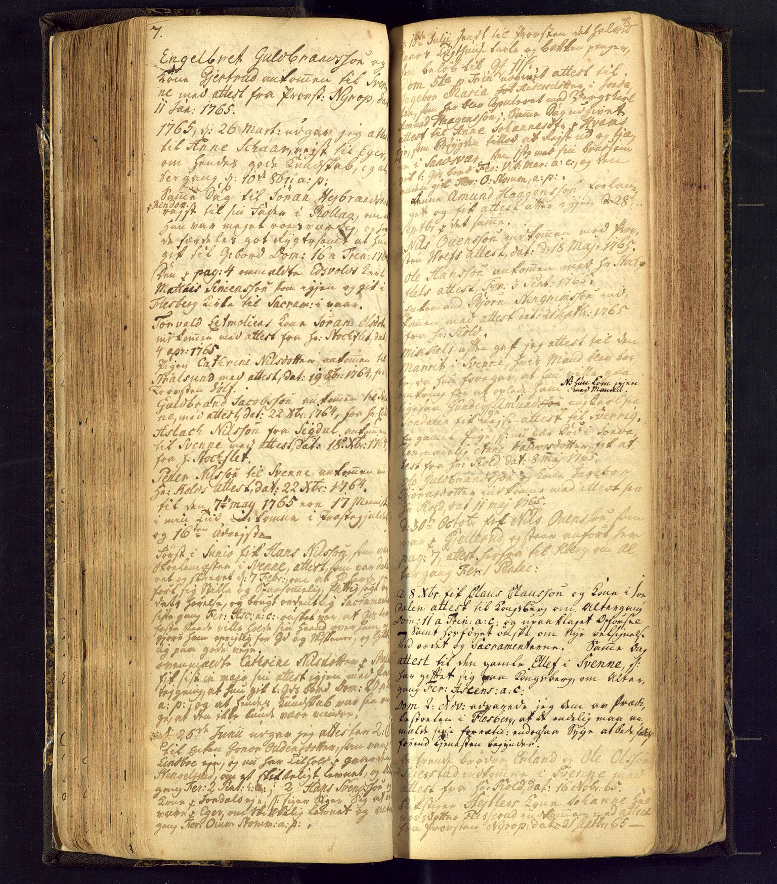 Flesberg kirkebøker, AV/SAKO-A-18/F/Fa/L0002: Parish register (official) no. I 2, 1726-1747, p. 7-8