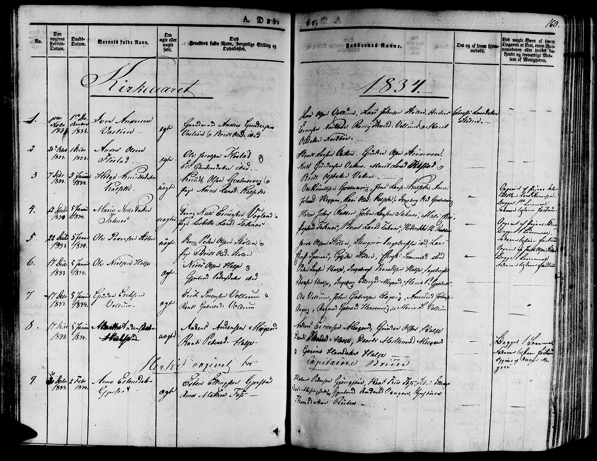 Ministerialprotokoller, klokkerbøker og fødselsregistre - Møre og Romsdal, AV/SAT-A-1454/592/L1025: Parish register (official) no. 592A03 /2, 1831-1849, p. 160