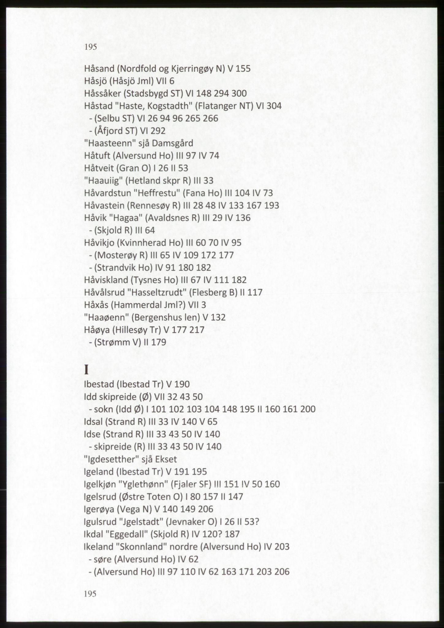 Publikasjoner utgitt av Arkivverket, PUBL/PUBL-001/C/0009: Stedsnavnregister, 1548-1567, p. 195