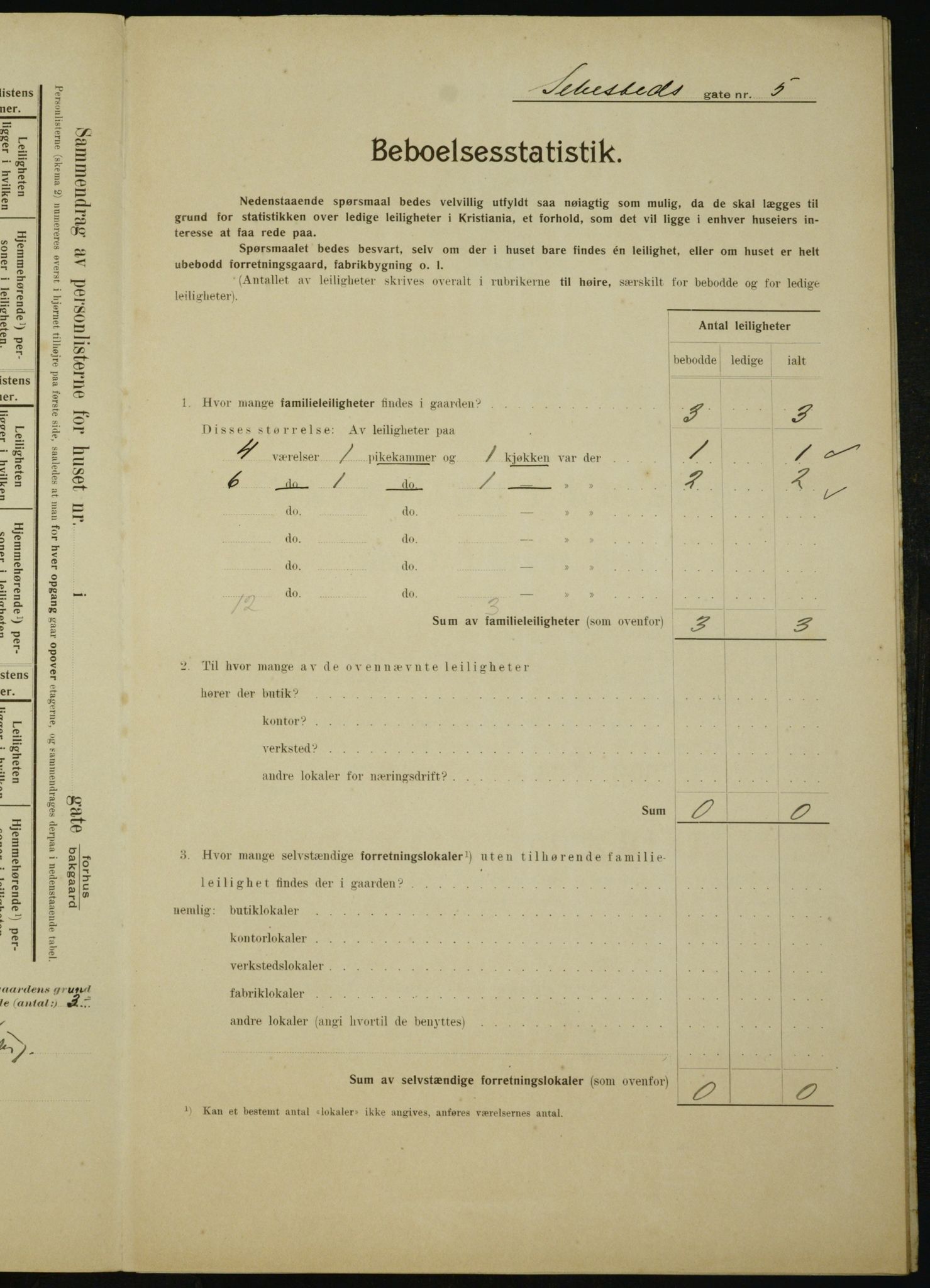 OBA, Municipal Census 1910 for Kristiania, 1910, p. 89578