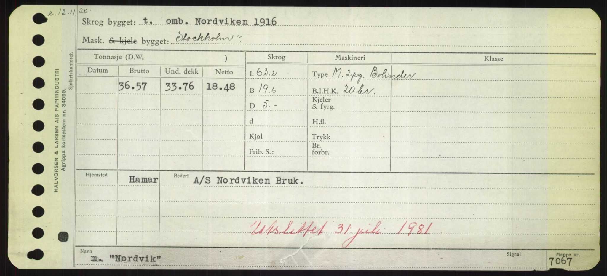 Sjøfartsdirektoratet med forløpere, Skipsmålingen, AV/RA-S-1627/H/Hd/L0026: Fartøy, N-Norhol, p. 577