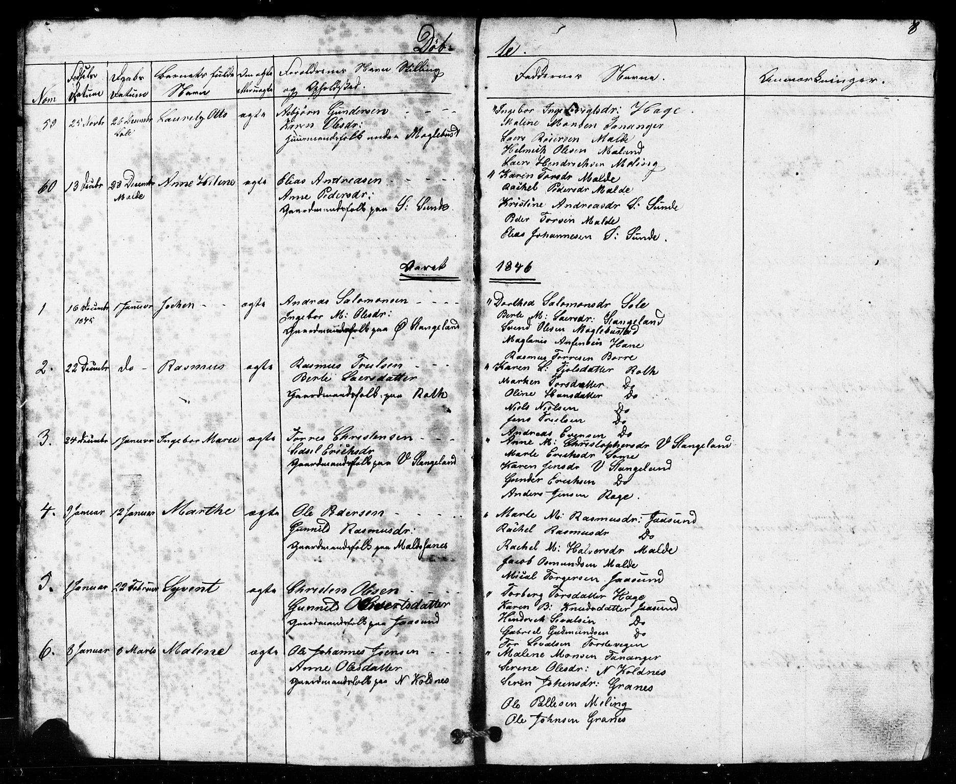 Håland sokneprestkontor, SAST/A-101802/001/30BB/L0002: Parish register (copy) no. B 2, 1845-1872, p. 8