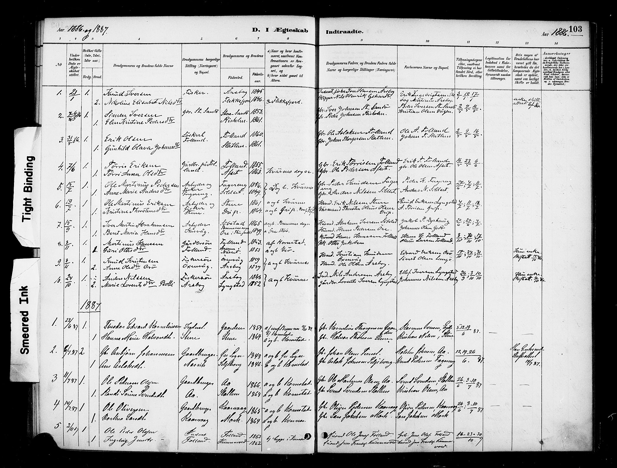 Ministerialprotokoller, klokkerbøker og fødselsregistre - Møre og Romsdal, SAT/A-1454/570/L0832: Parish register (official) no. 570A06, 1885-1900, p. 103