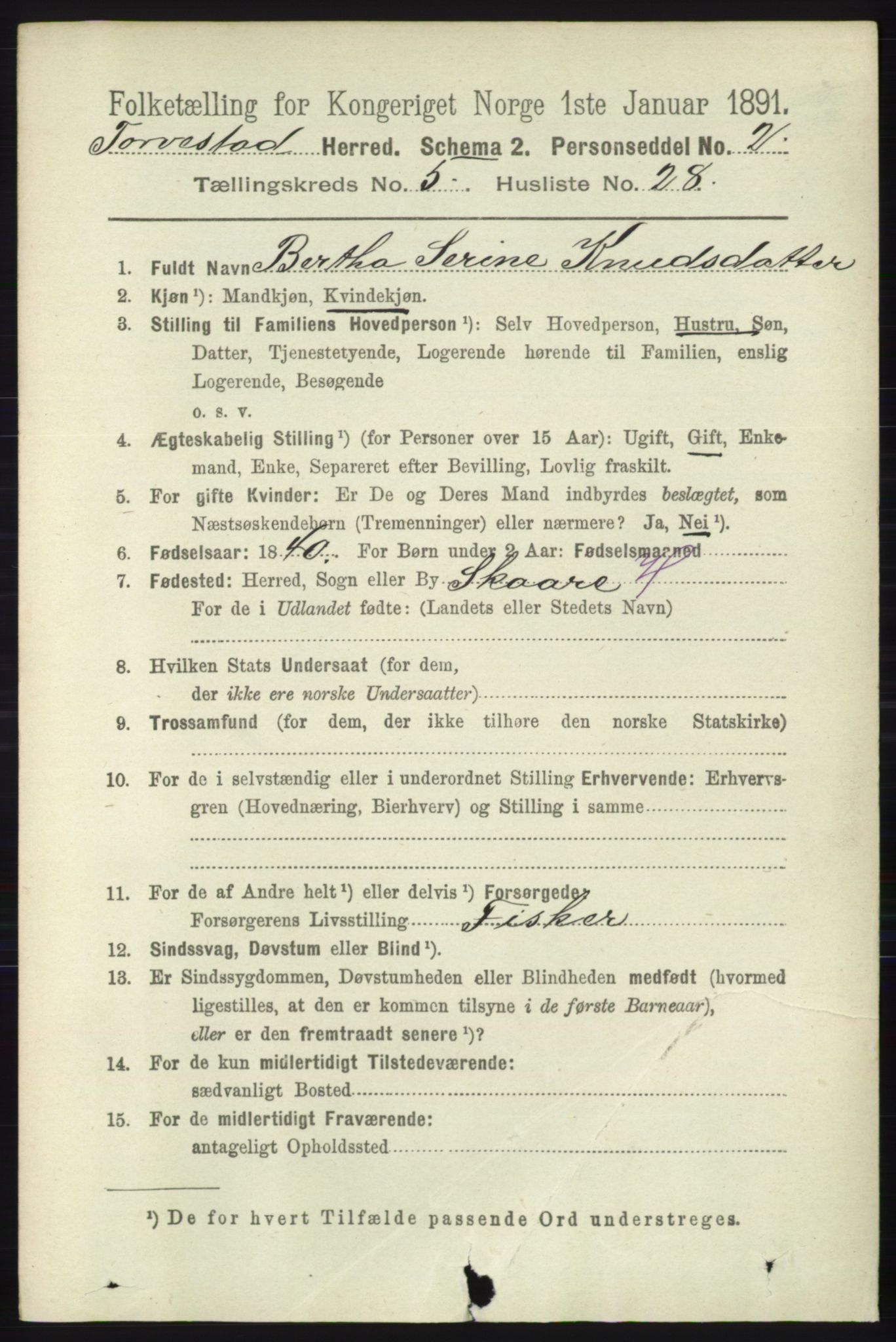 RA, 1891 census for 1152 Torvastad, 1891, p. 1920