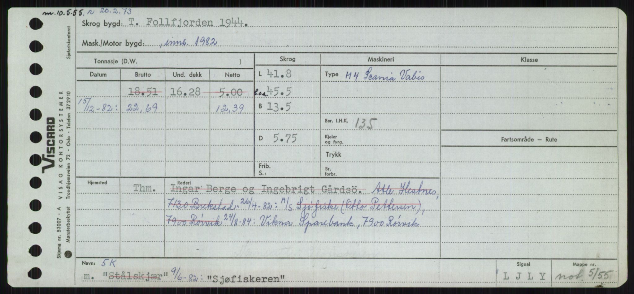 Sjøfartsdirektoratet med forløpere, Skipsmålingen, RA/S-1627/H/Ha/L0005/0001: Fartøy, S-Sven / Fartøy, S-Skji, p. 521