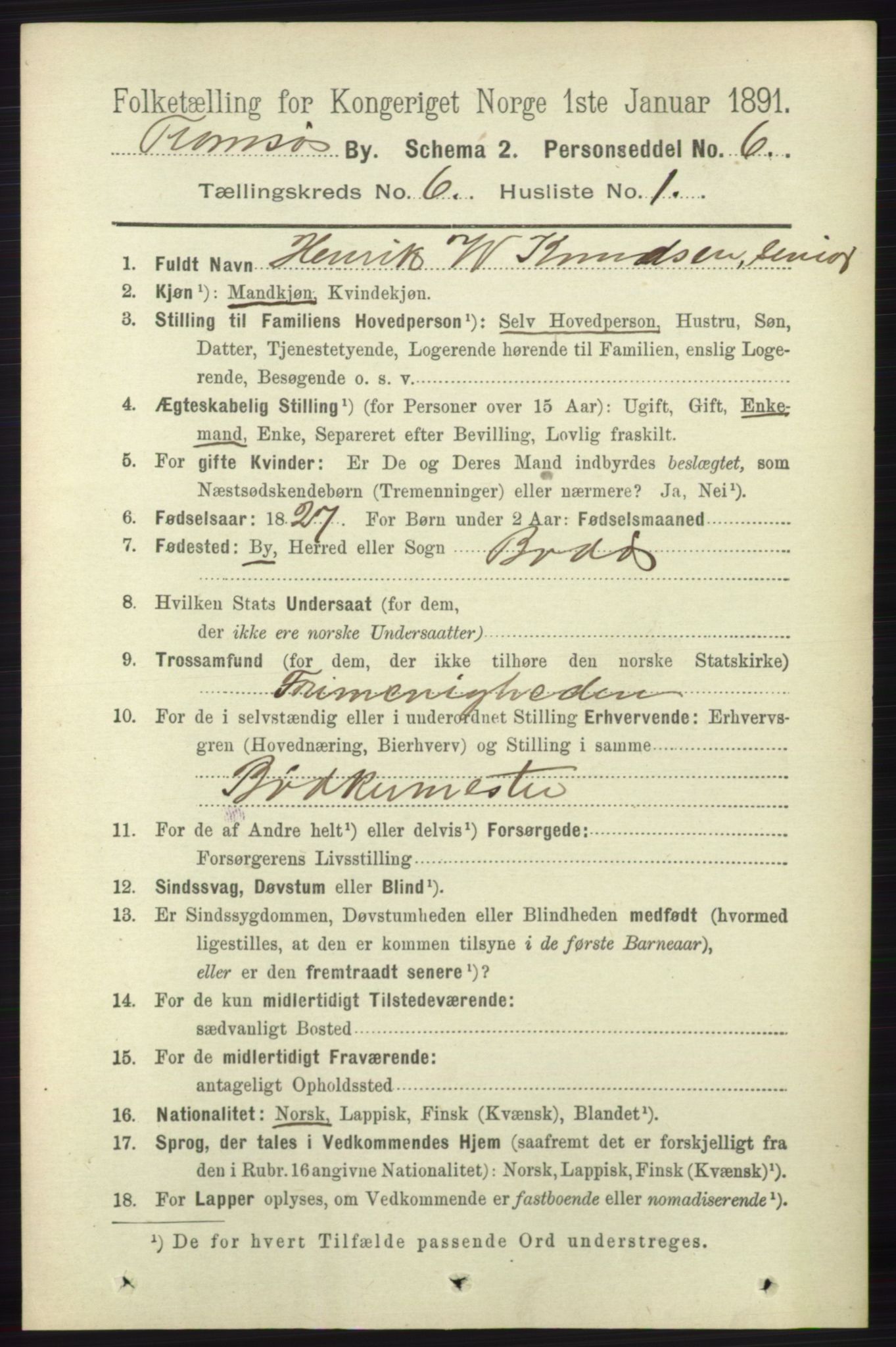 RA, 1891 census for 1902 Tromsø, 1891, p. 5559