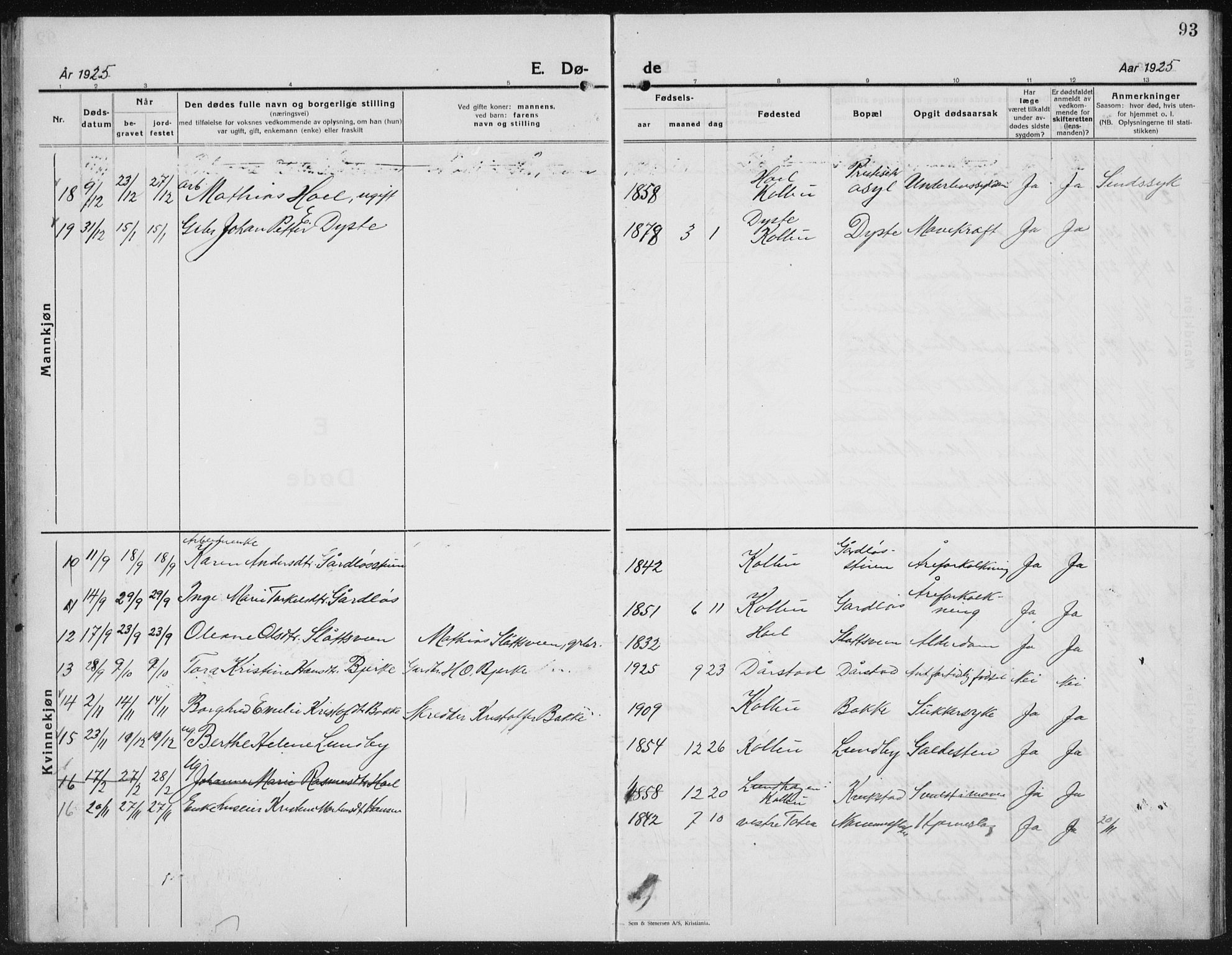Kolbu prestekontor, SAH/PREST-110/H/Ha/Hab/L0002: Parish register (copy) no. 2, 1925-1942, p. 93