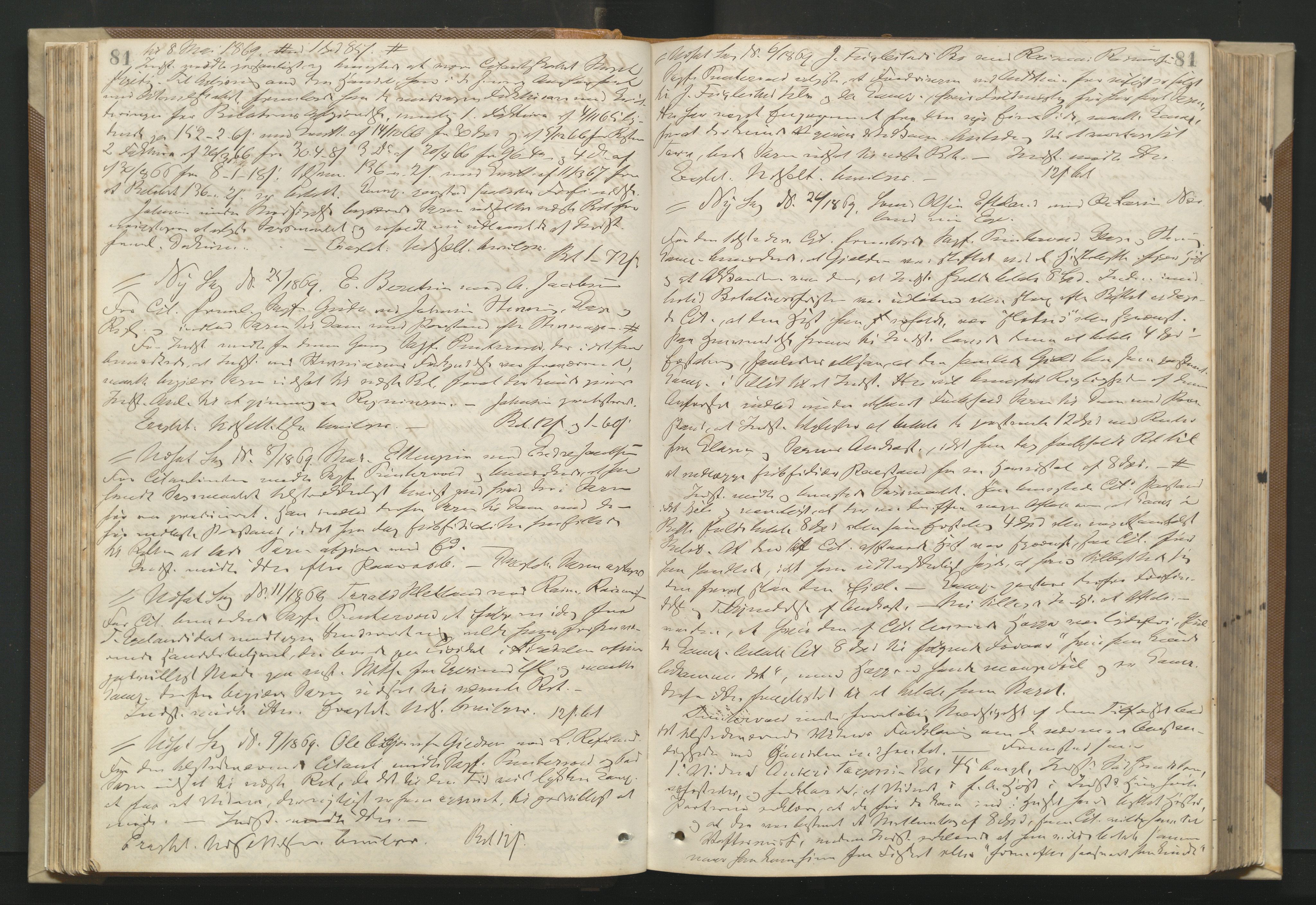 Dalane sorenskriveri, AV/SAST-A-100309/001/3/30/30BA/L0001: TINGBOK, 1868-1875, p. 81