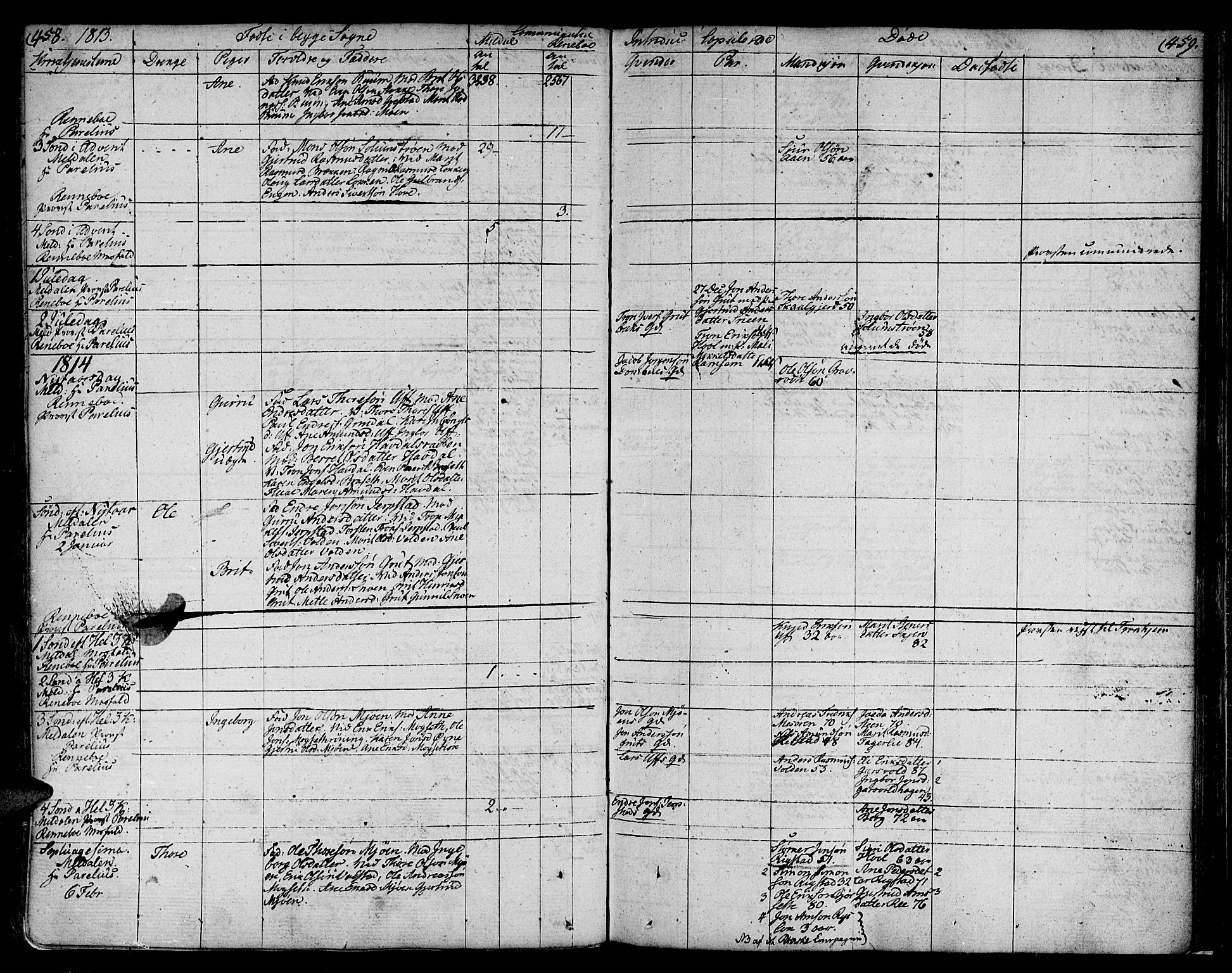 Ministerialprotokoller, klokkerbøker og fødselsregistre - Sør-Trøndelag, AV/SAT-A-1456/672/L0852: Parish register (official) no. 672A05, 1776-1815, p. 458-459